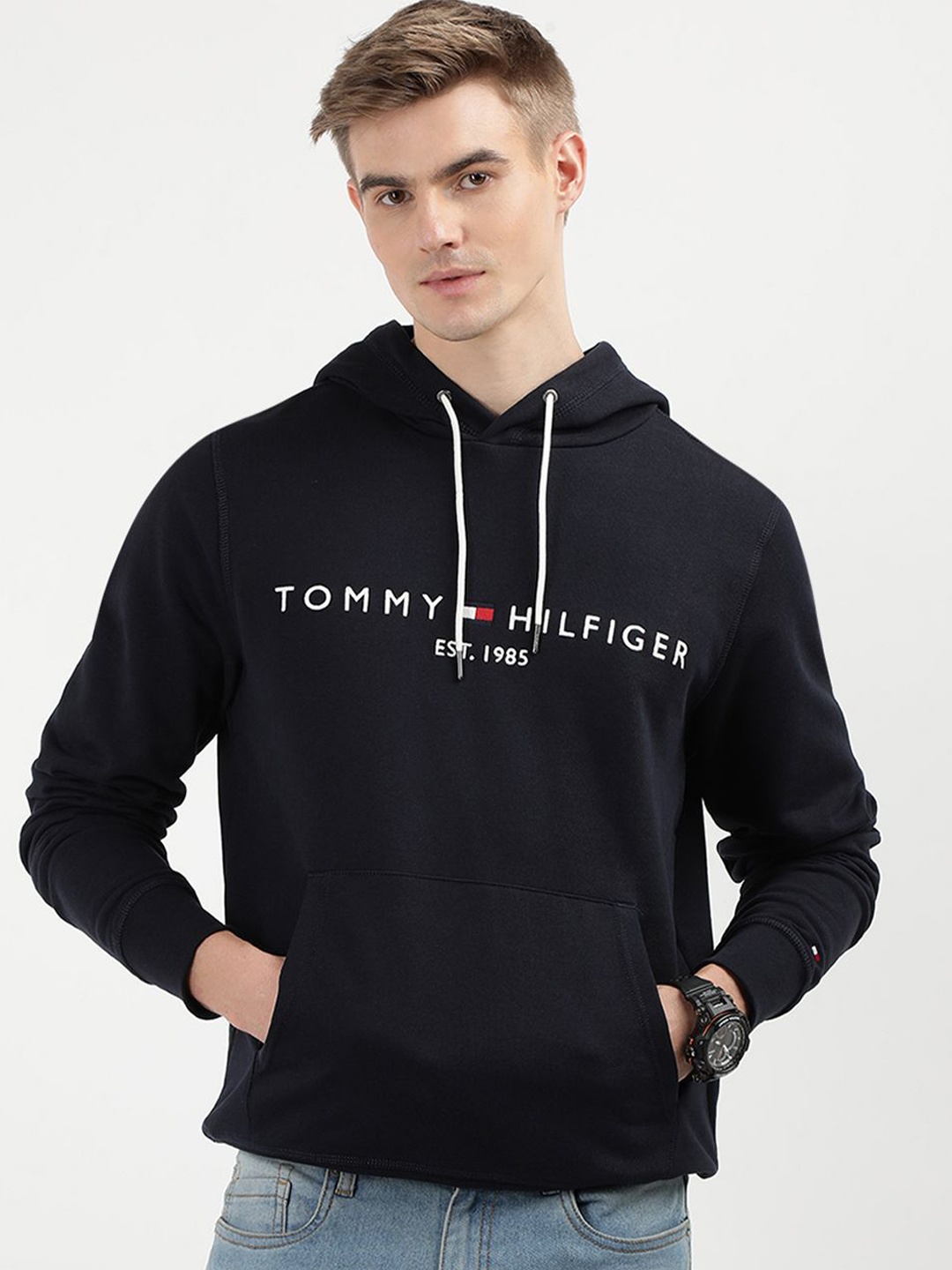 

Tommy Hilfiger Men Typography Printed Sweatshirt, Black
