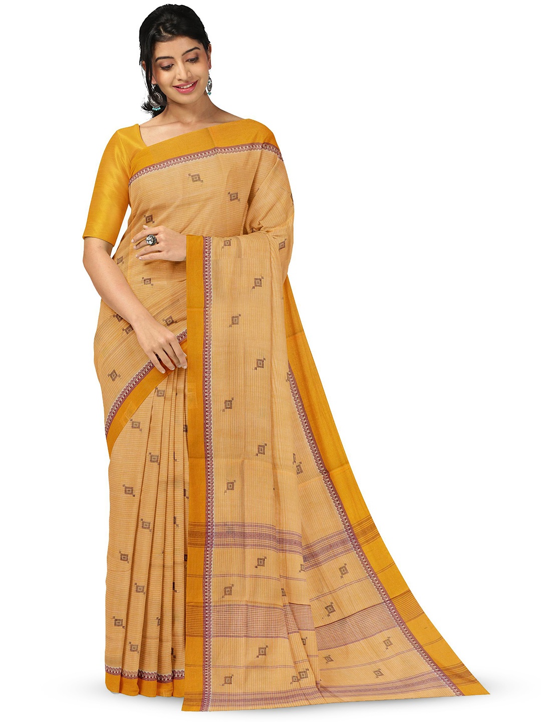 

APCO Woven Design Pure Cotton Saree, Yellow