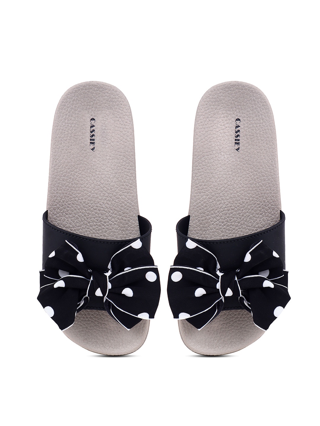 

CASSIEY Women Printed Rubber Sliders, Black