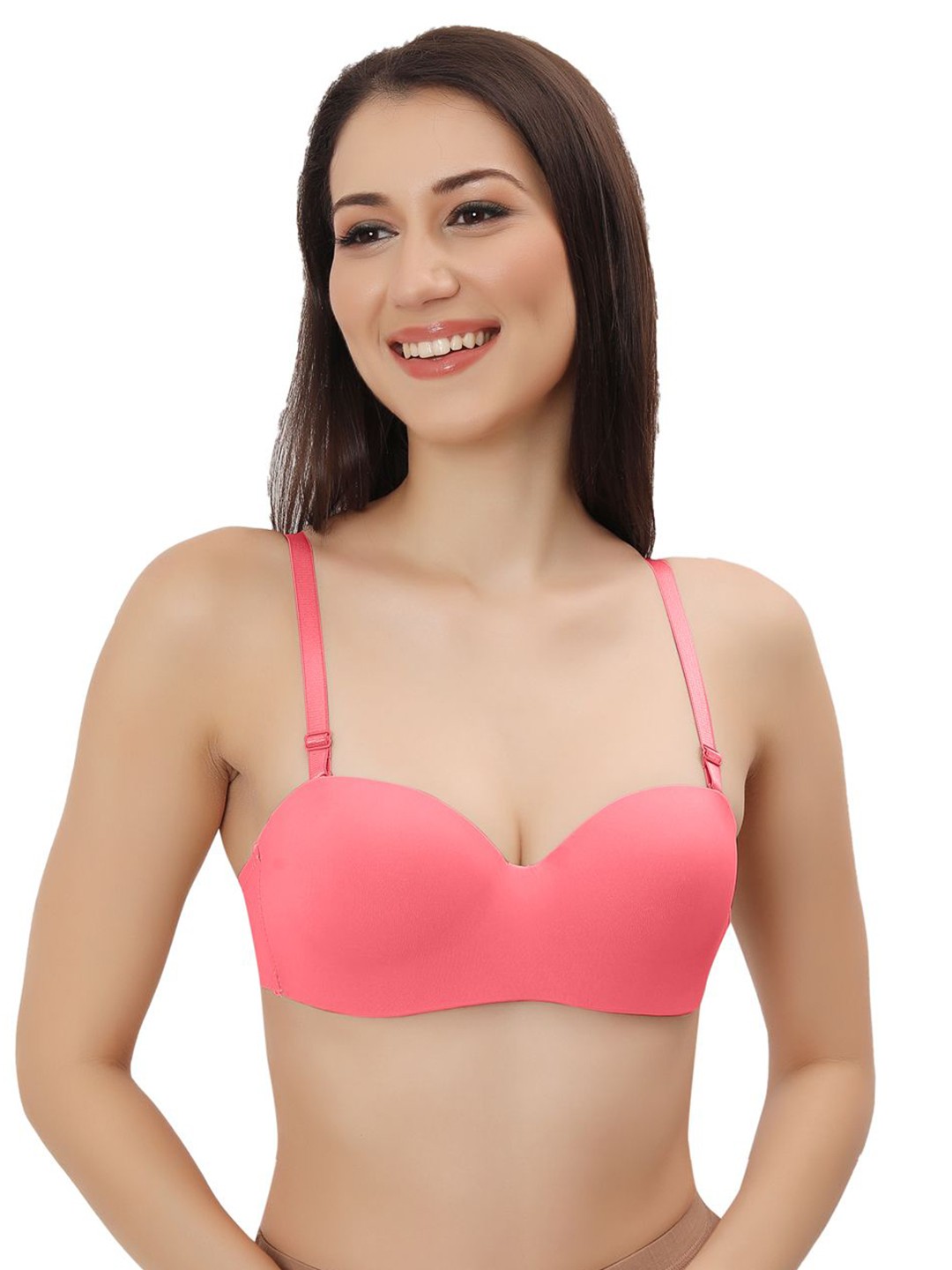 

Bella Voste Medium Coverage Underwired Anti Odour Removable Padding Balconette Bra, Pink