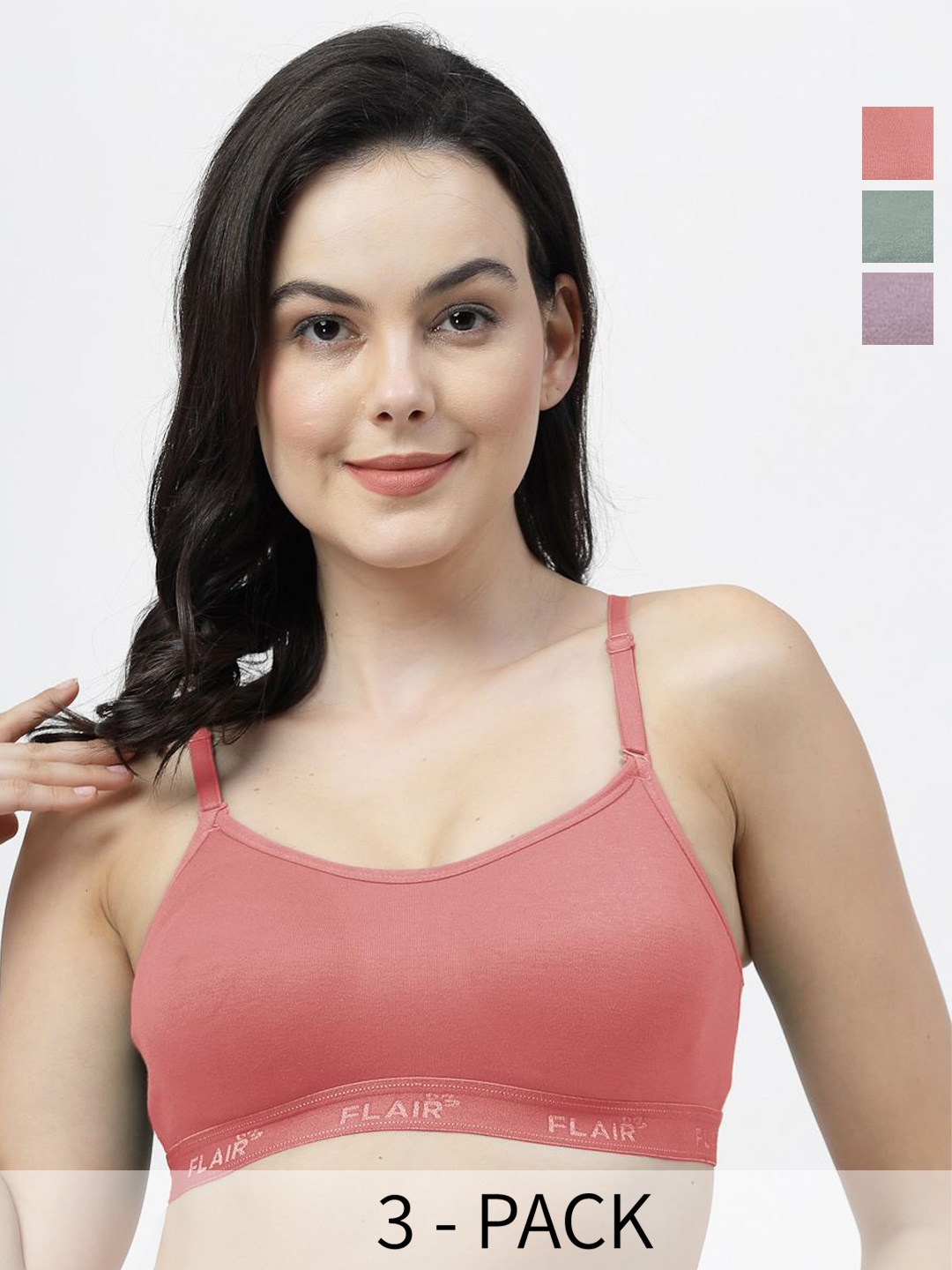 

SHYAM SONS FLAIR Pack OF 3 Women Full Coverage Bra, Pink