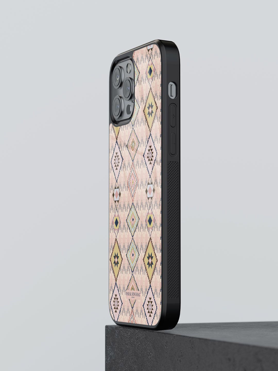 

macmerise Geometric Printed iPhone 12 Pro Back Case Mobile Accessories, Pink