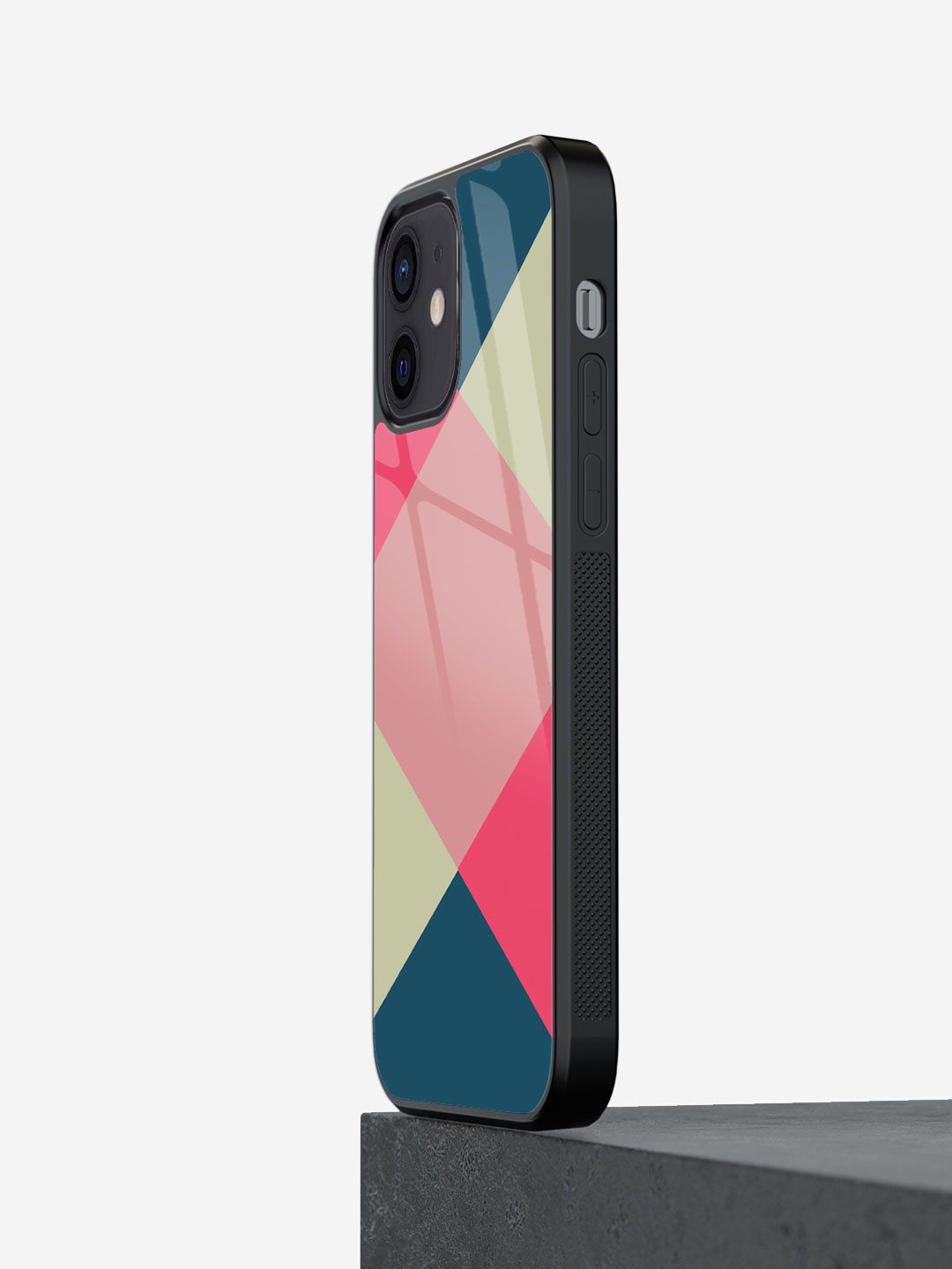 

macmerise Geometric Printed iPhone 12 Mini Back Case Mobile Accessories, Pink
