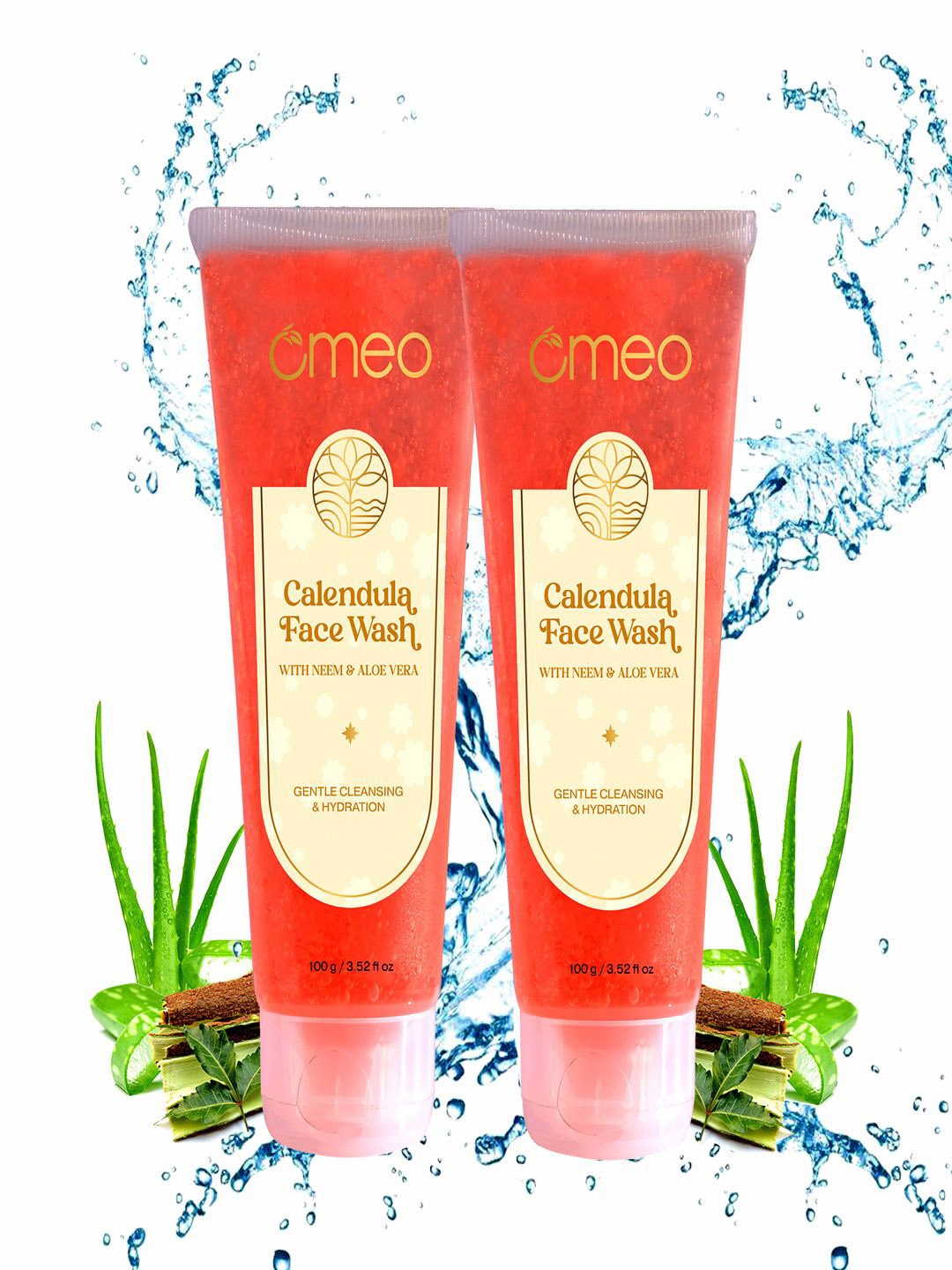 

Omeo Set of 2 Calendula Face Wash with Neem & Aloevera - 100 g each, Orange