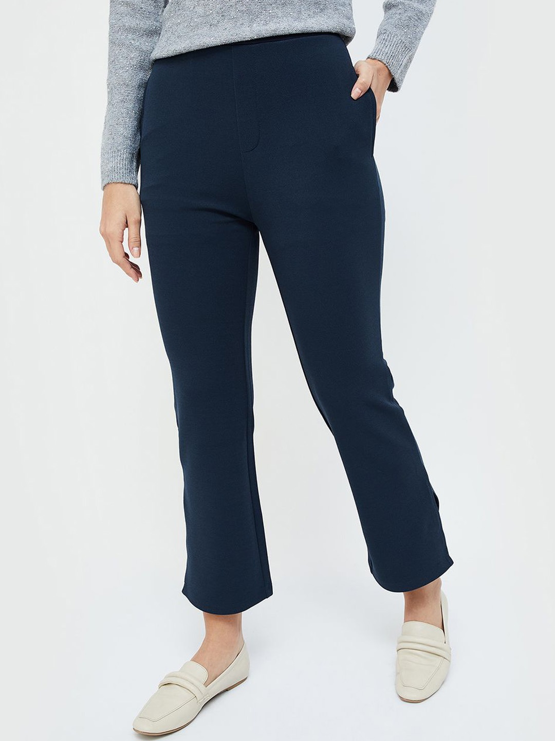 

CODE by Lifestyle Women Mid-Rise Trousers, Blue