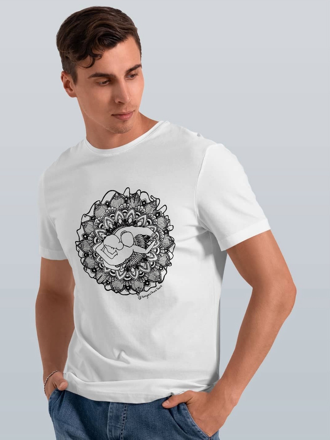 

macmerise Men Printed Pockets T-shirt, White