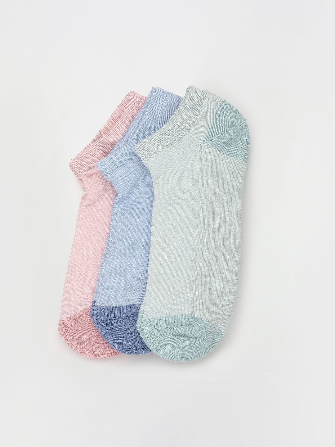 

max Women Pack of 3 Ankle-Length Socks, Peach