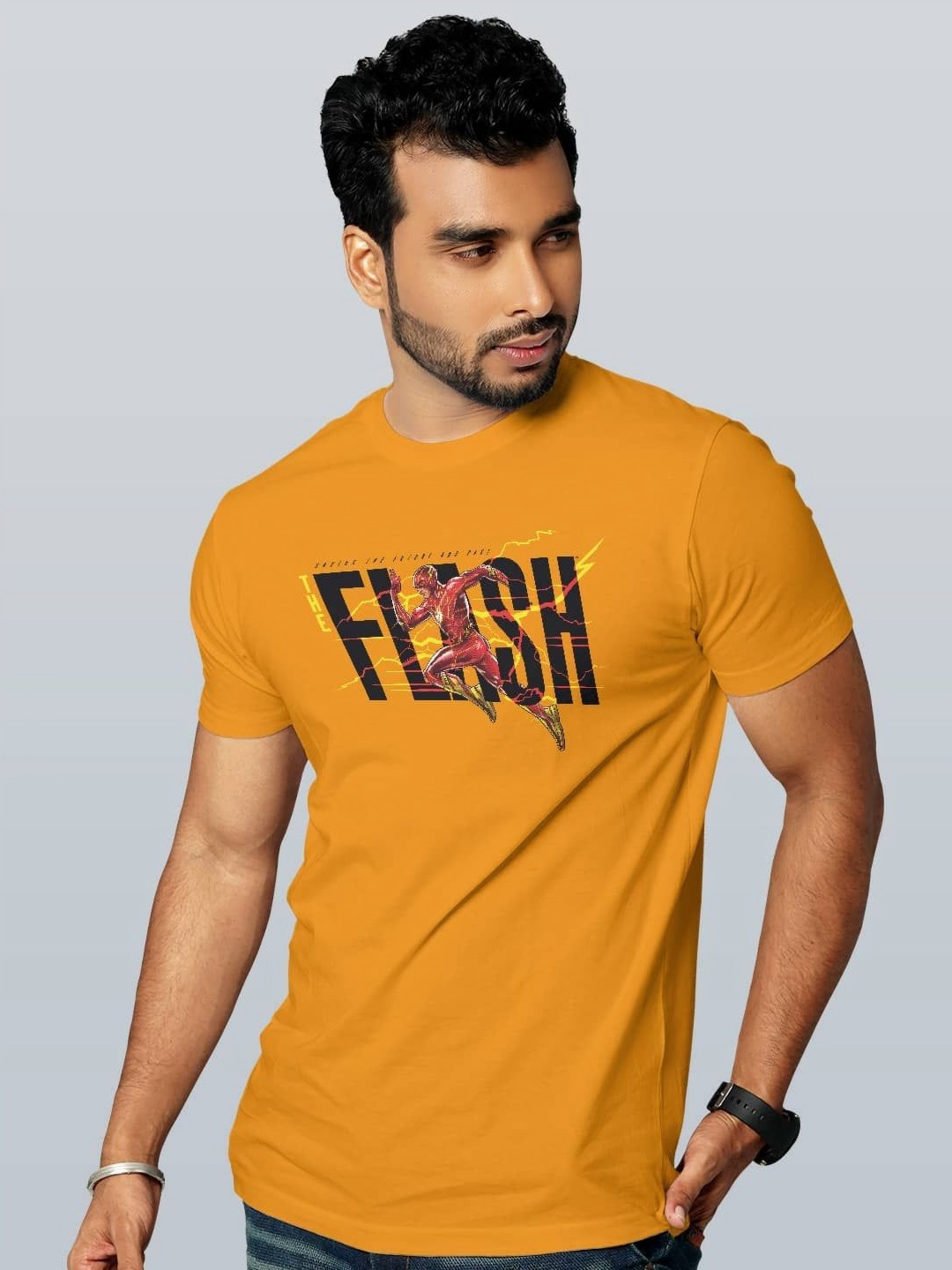 

macmerise Men Typography Printed T-shirt, Yellow