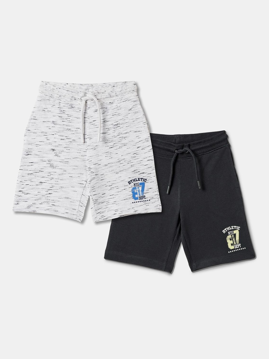 

R&B Boys Typography Shorts Pack of 2, Grey