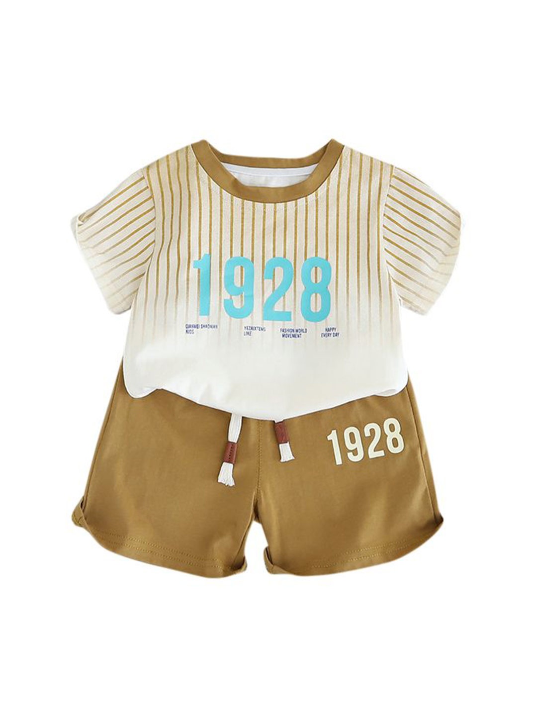 

StyleCast x Revolte Boys Printed Pure Cotton T-shirt with Shorts, Yellow