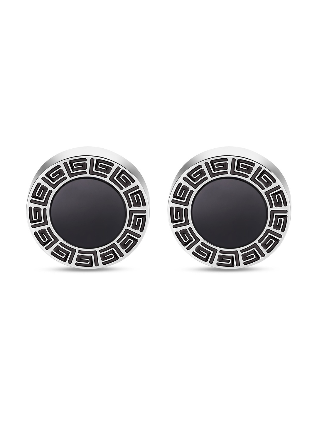 

Guy Laroche Men Brand Logo Design Round Cufflink, Blue