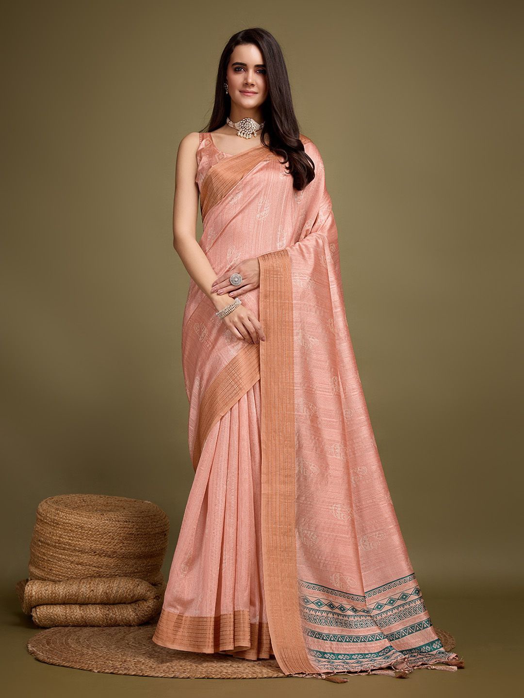 

Ishin Ethnic Motifs Zari Saree, Orange