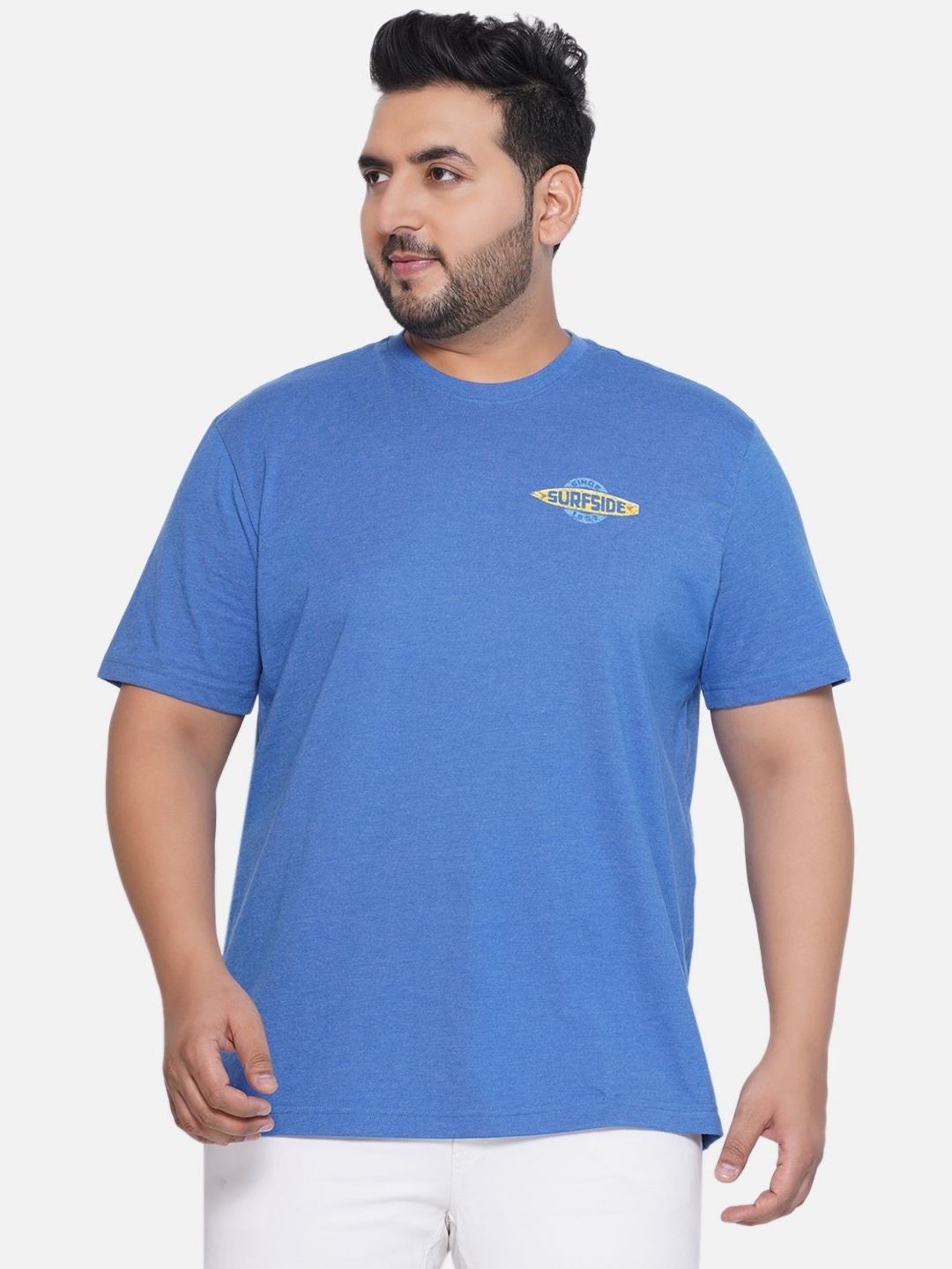 

Santonio Men Checked Pockets T-shirt, Blue