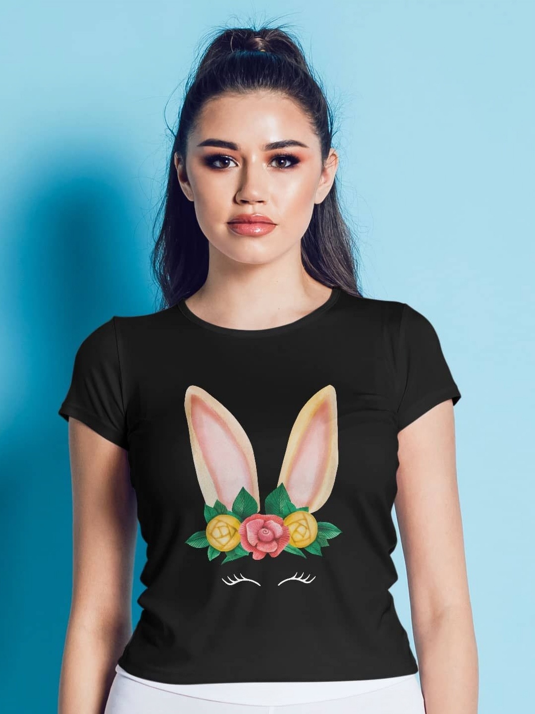 

macmerise Women Printed T-shirt, Black