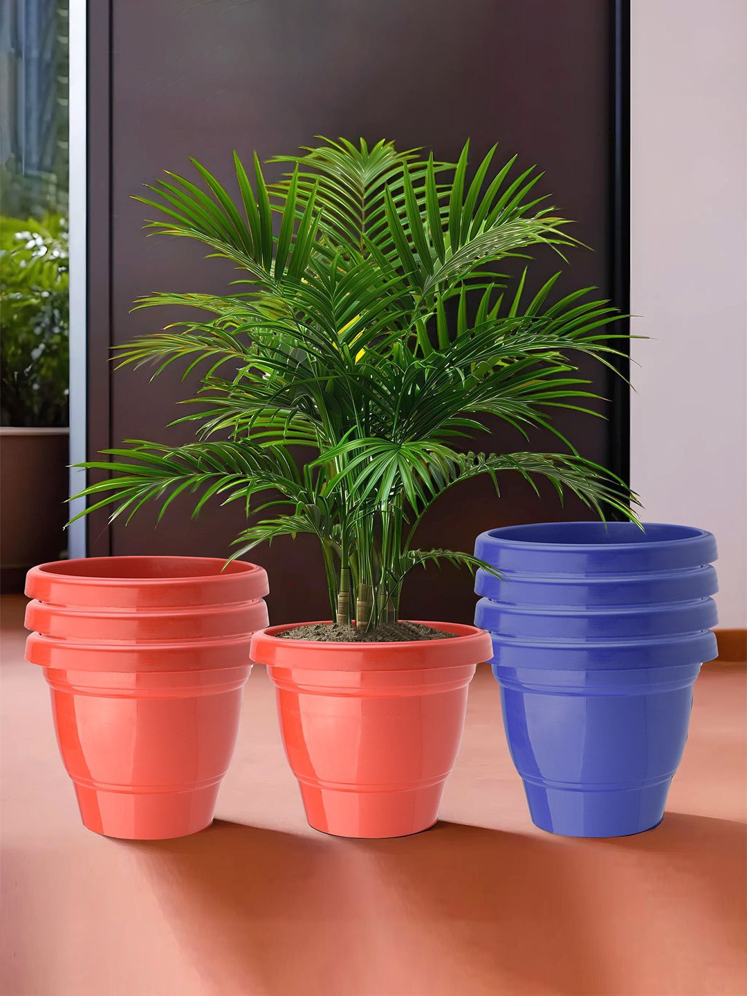 

Kuber Industries Red & Blue 8 Pieces Durable 2-Layer Planters