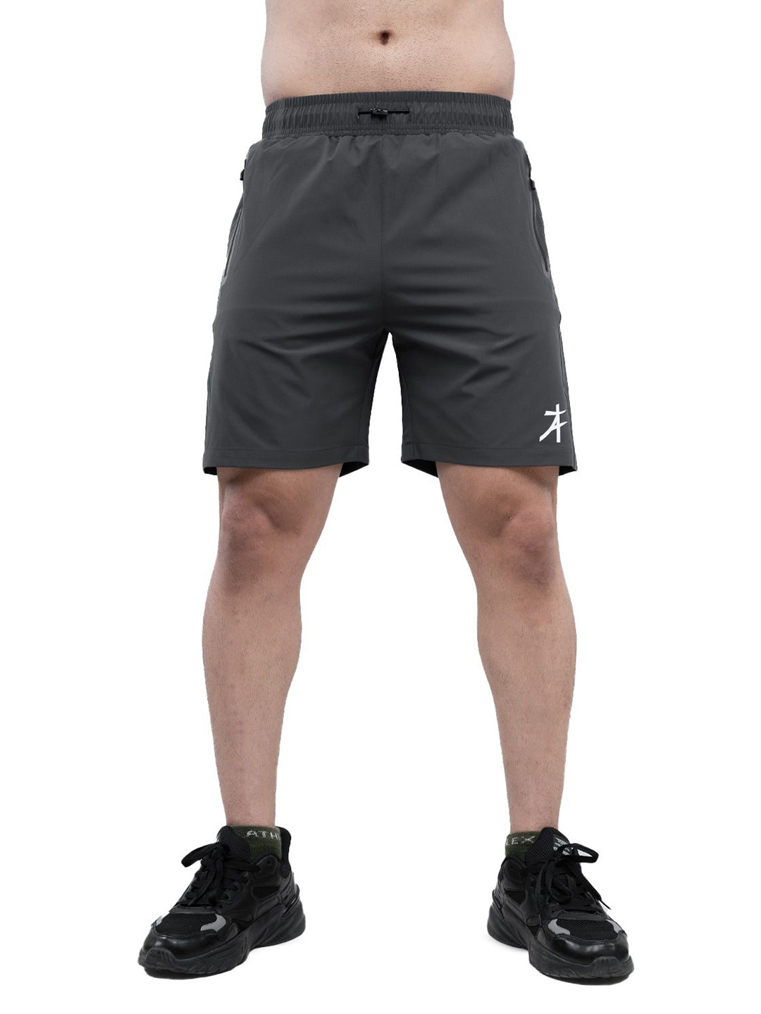 

Athflex Men Regular Fit Breathable Shorts with Utility Pockets, Grey