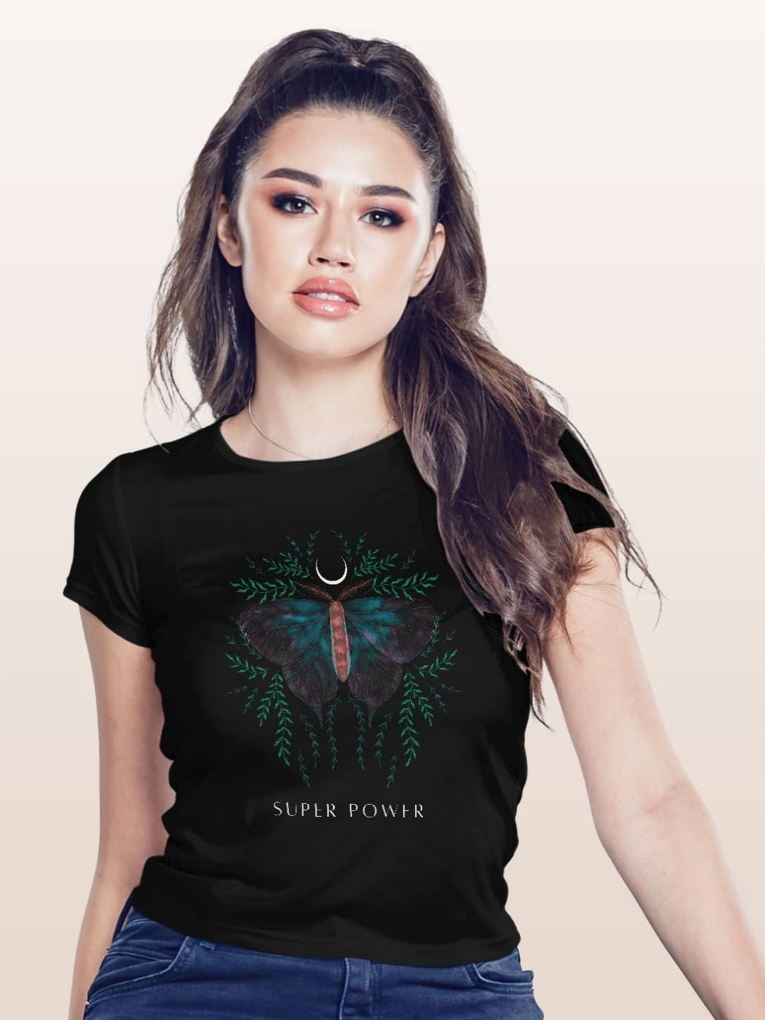 

macmerise Women Printed T-shirt, Black