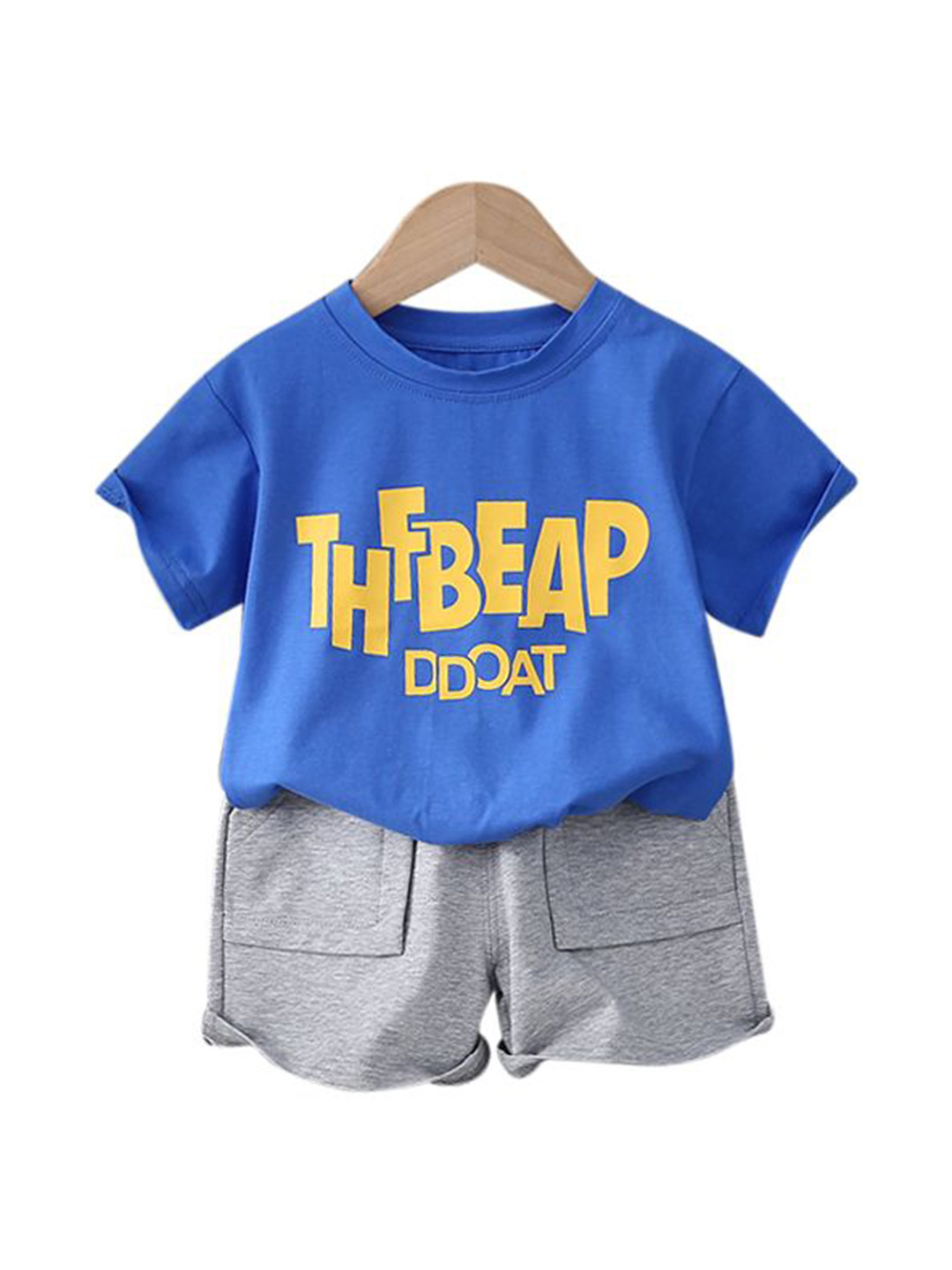 

StyleCast x Revolte Infant Boys Printed Pure Cotton T-shirt With Shorts, Blue
