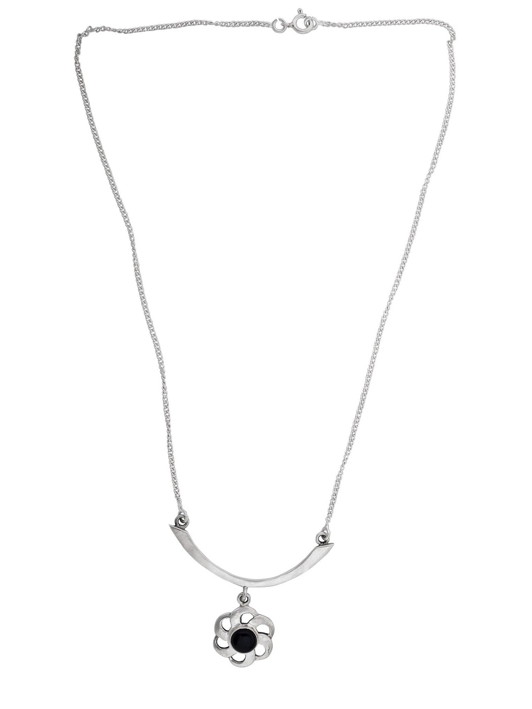 

Exotic India Black-Onyx Stoned Sterling Silver Necklace