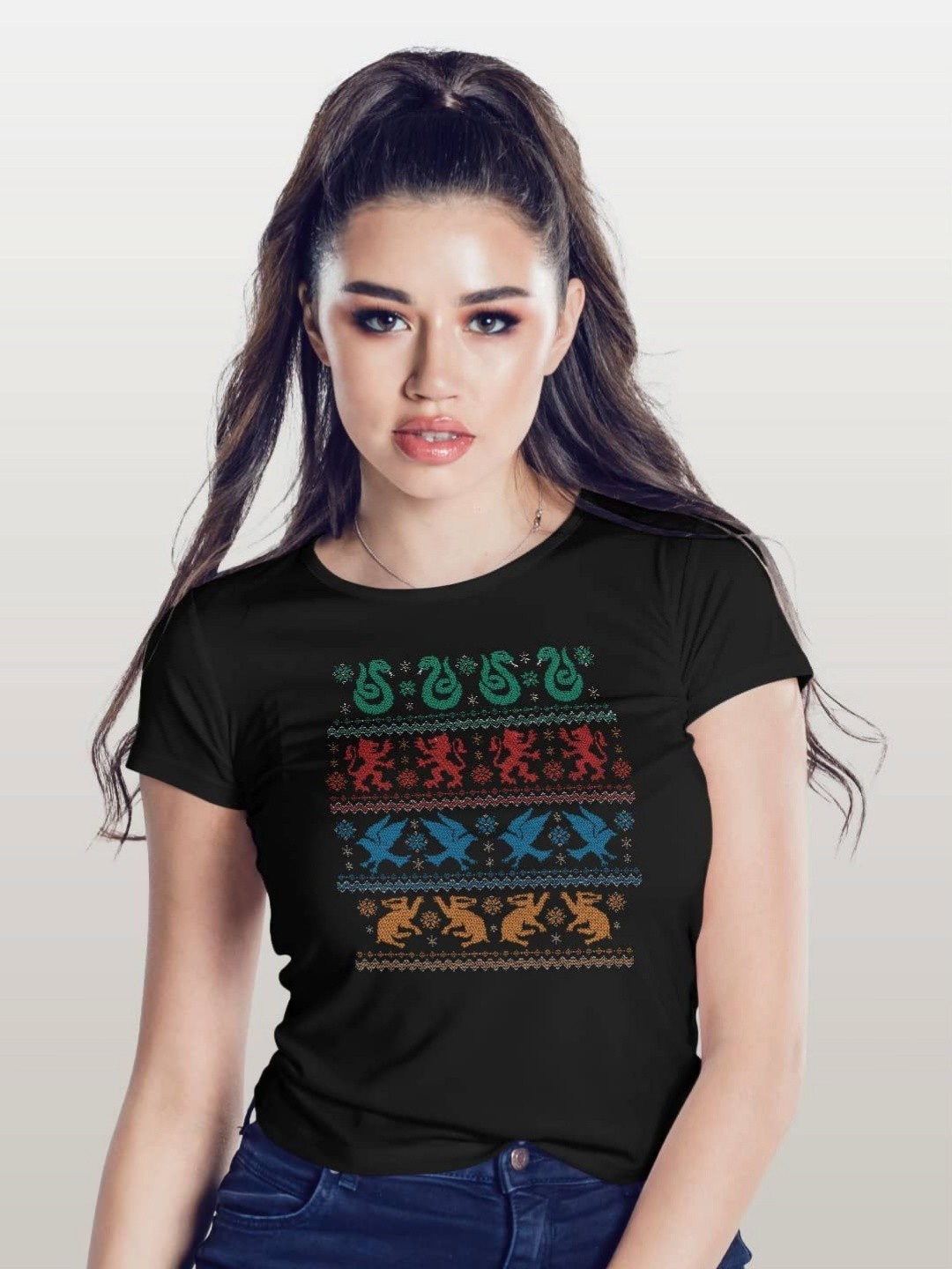 

macmerise Women Printed T-shirt, Black