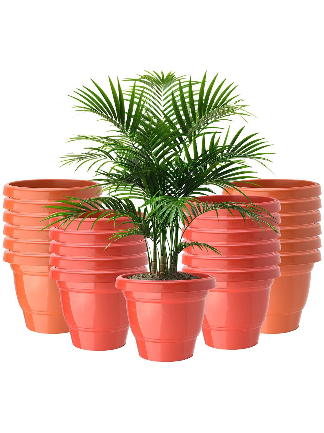 

Kuber Industries Red & Orange 24 Pieces Lightweight Planters