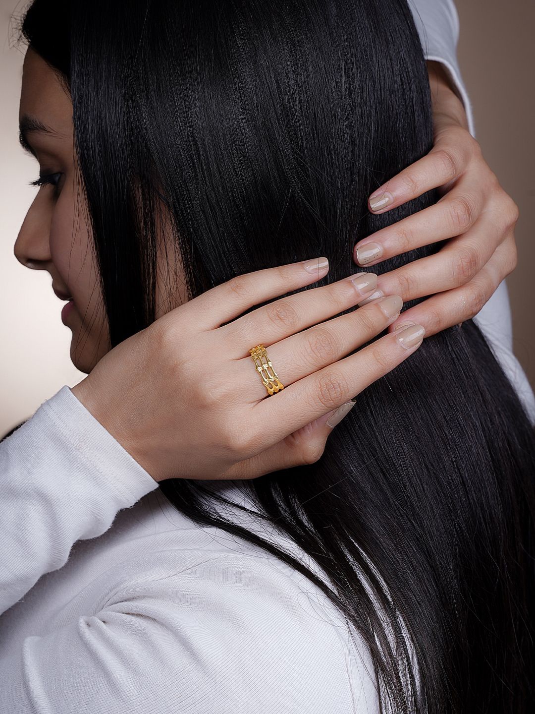 

SWASHAA Lepa Stainless Steel18K Gold-Plated Ring