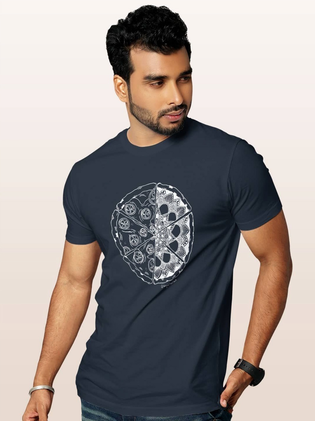 

macmerise Men Printed T-shirt, Blue