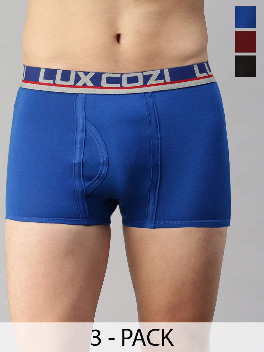 

Lux Cozi Pack Of 3 Cotton Trunks COZI_GLO_MINI_TRNK_ASST1_3PC, Blue