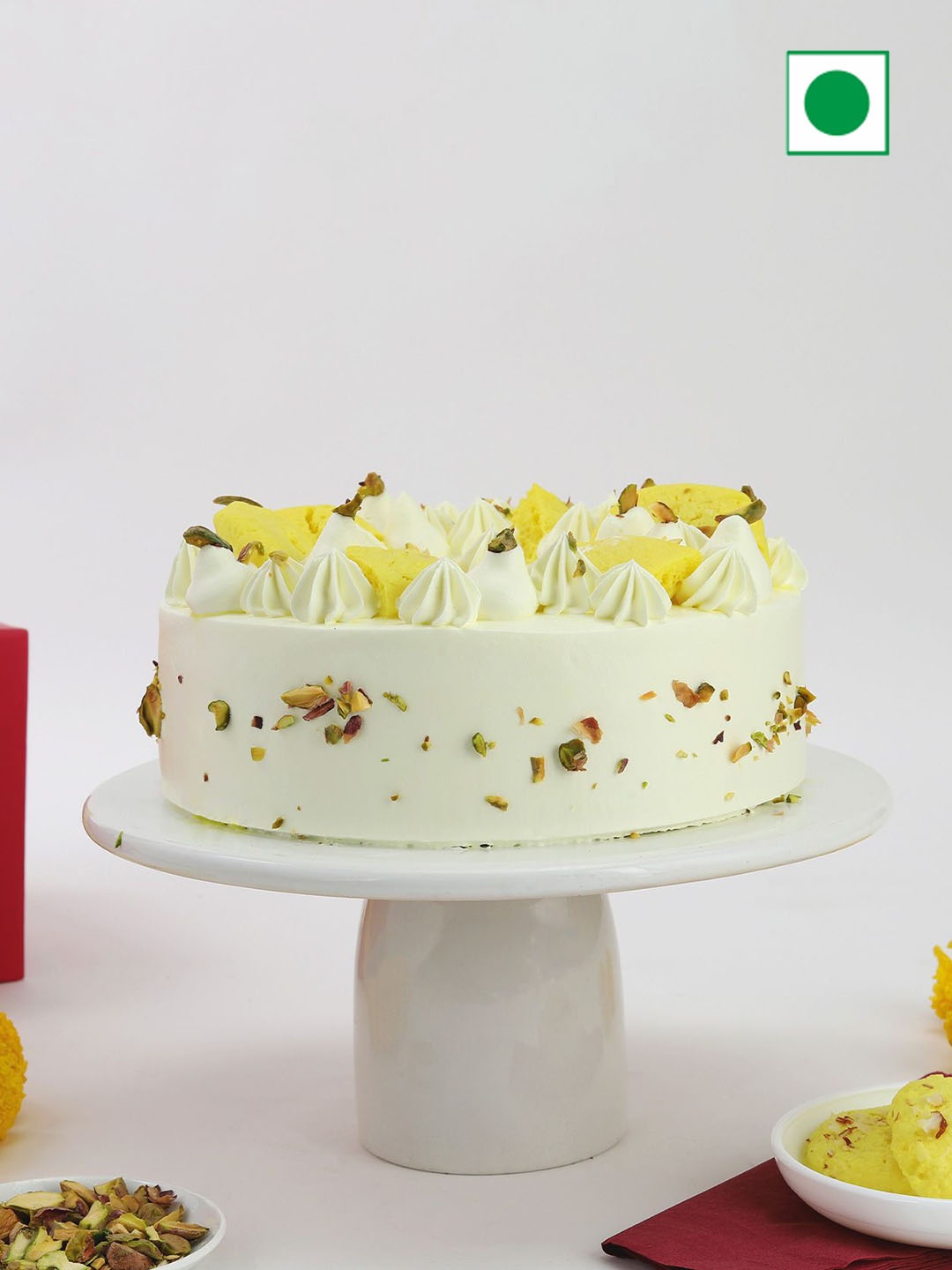 

IGP Rasmalai Flavor Eggless Round Cake- 1 Kg, Yellow