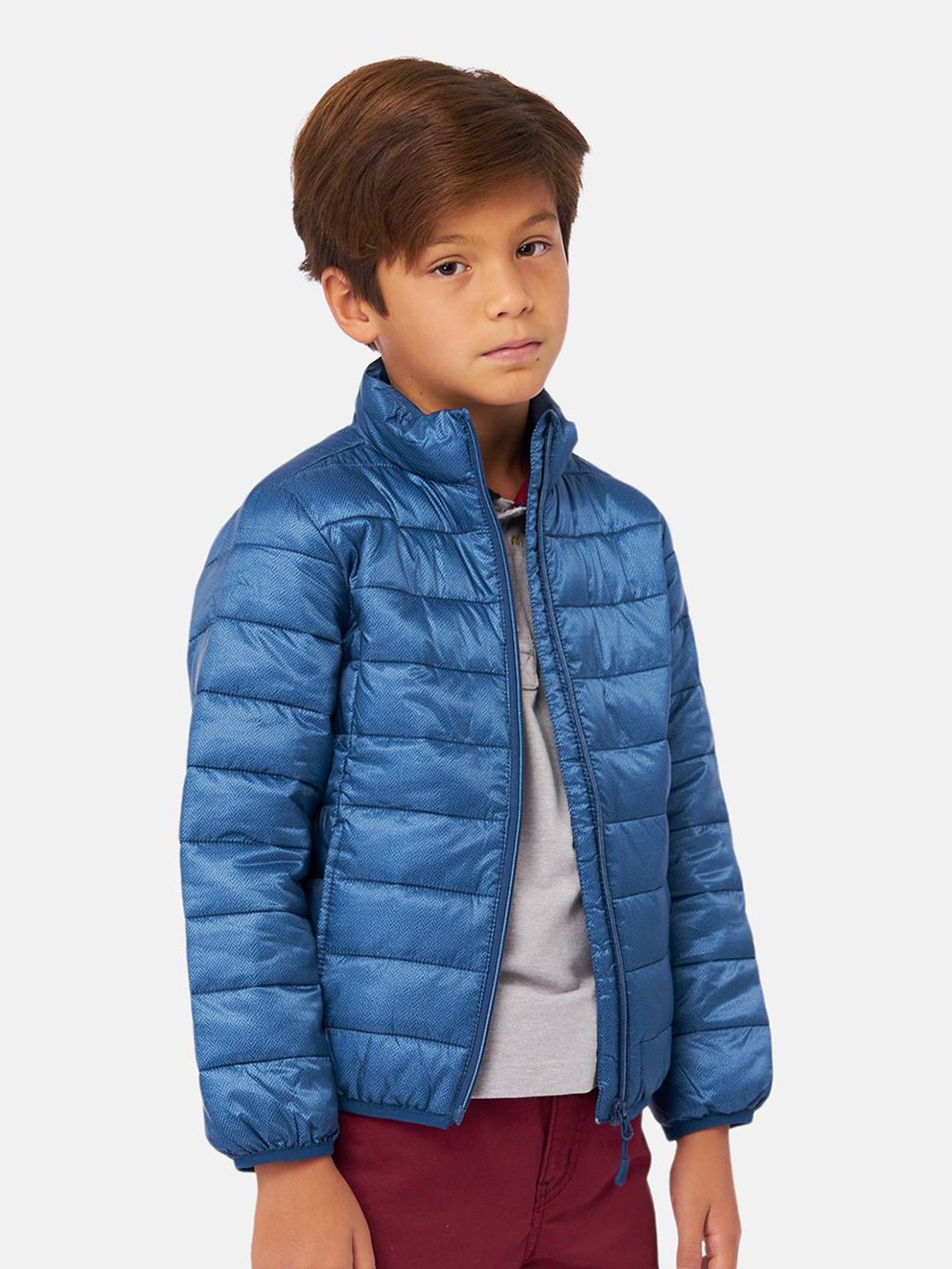 

One Friday Boys Cotton Crop Puffer Jacket, Navy blue