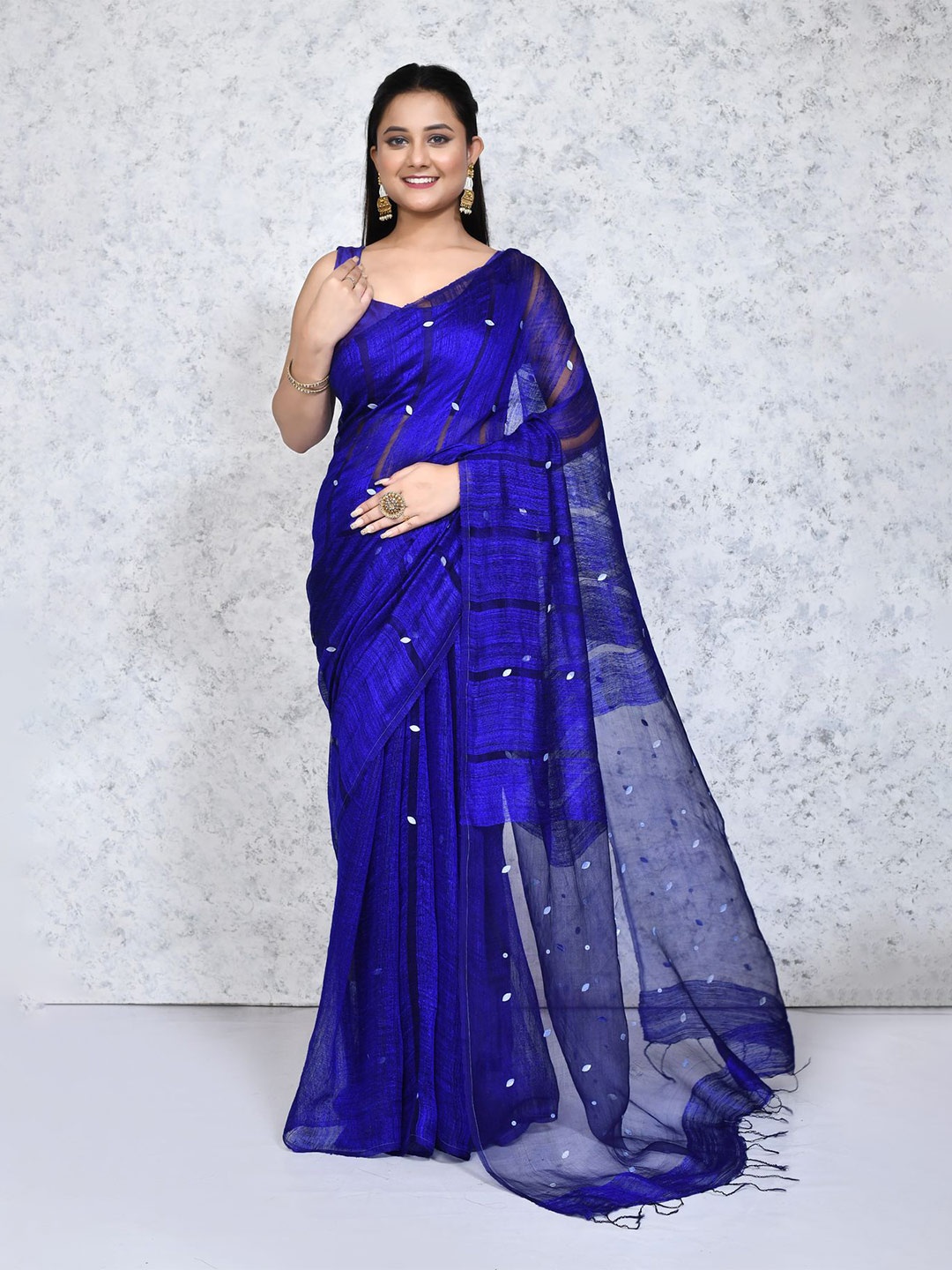 

SPRISH Woven Design Pure Silk Saree, Blue