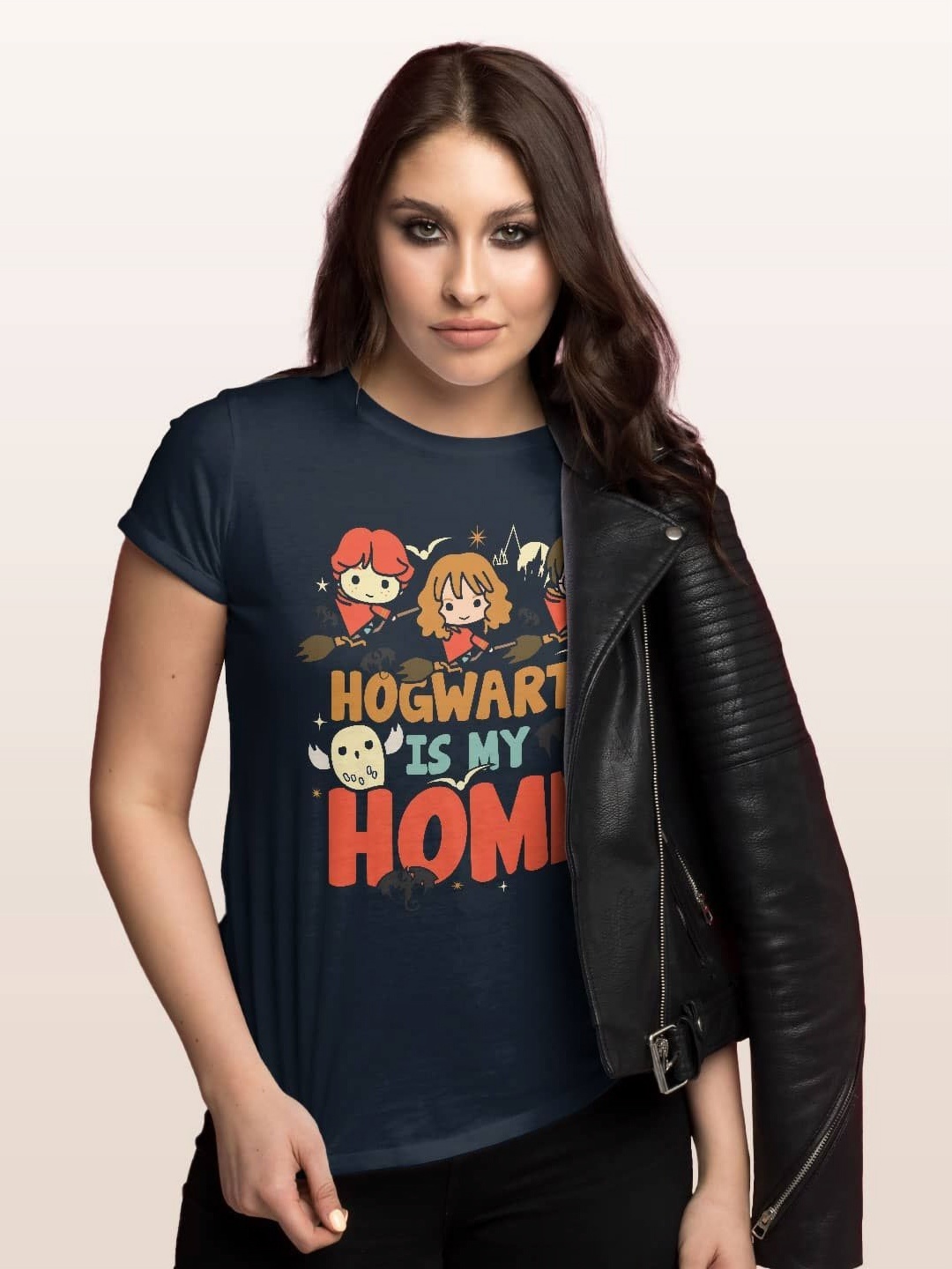

macmerise Women Typography Printed T-shirt, Navy blue