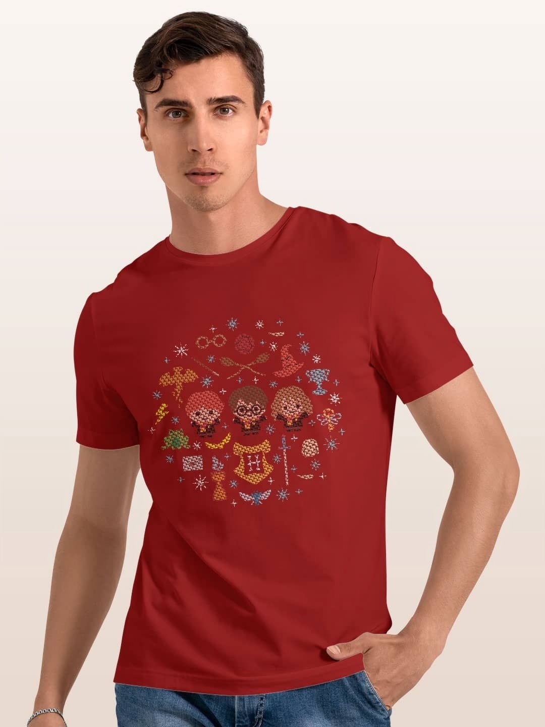

macmerise Men Sports Printed T-shirt, Red
