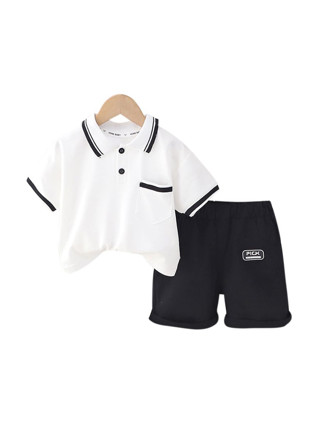 

StyleCast x Revolte Infant Boys Printed Pure Cotton T-shirt With Shorts, White