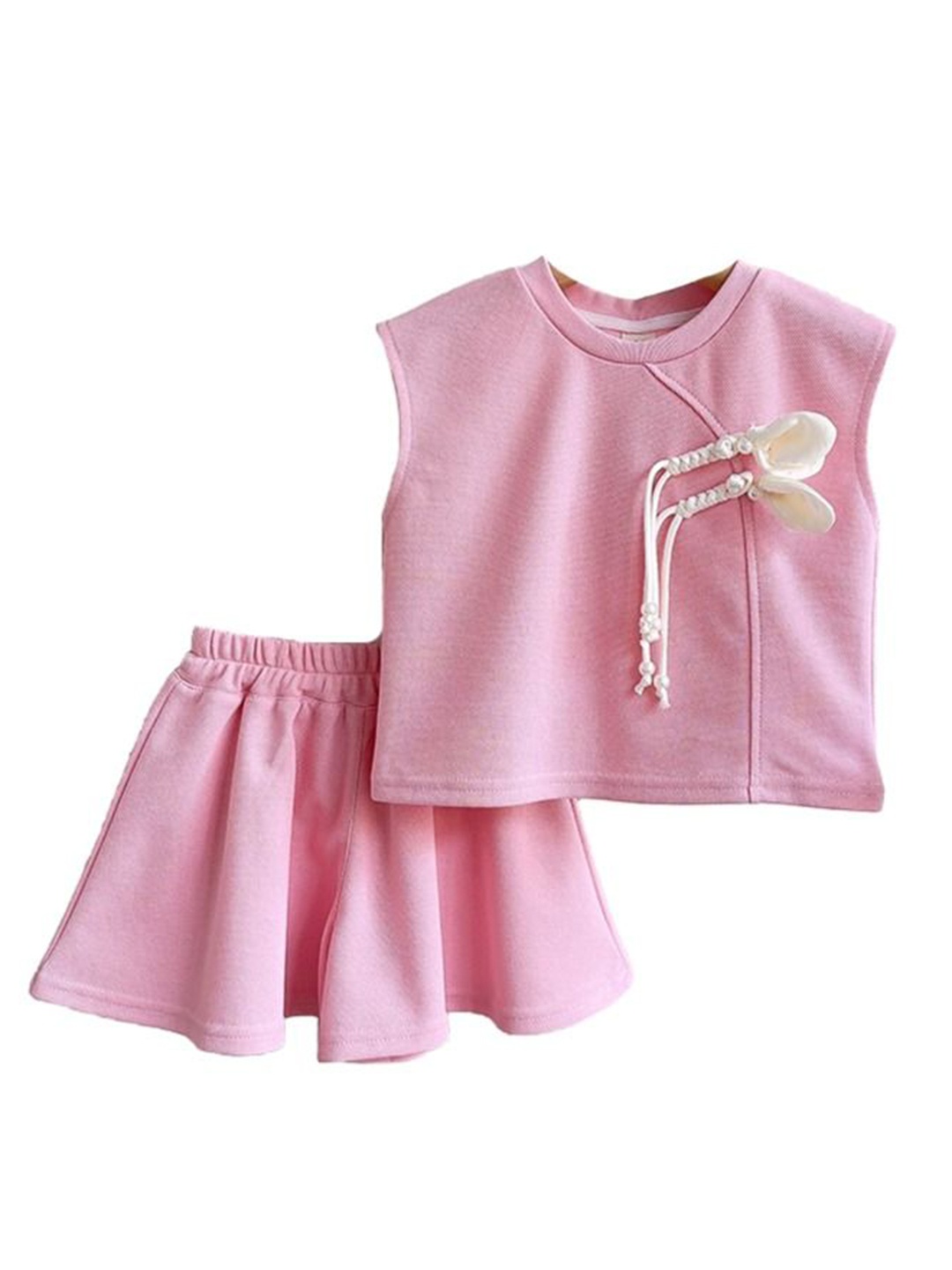 

StyleCast x Revolte Girls Sleeveless Pure Cotton T-shirt With Skirt, Pink