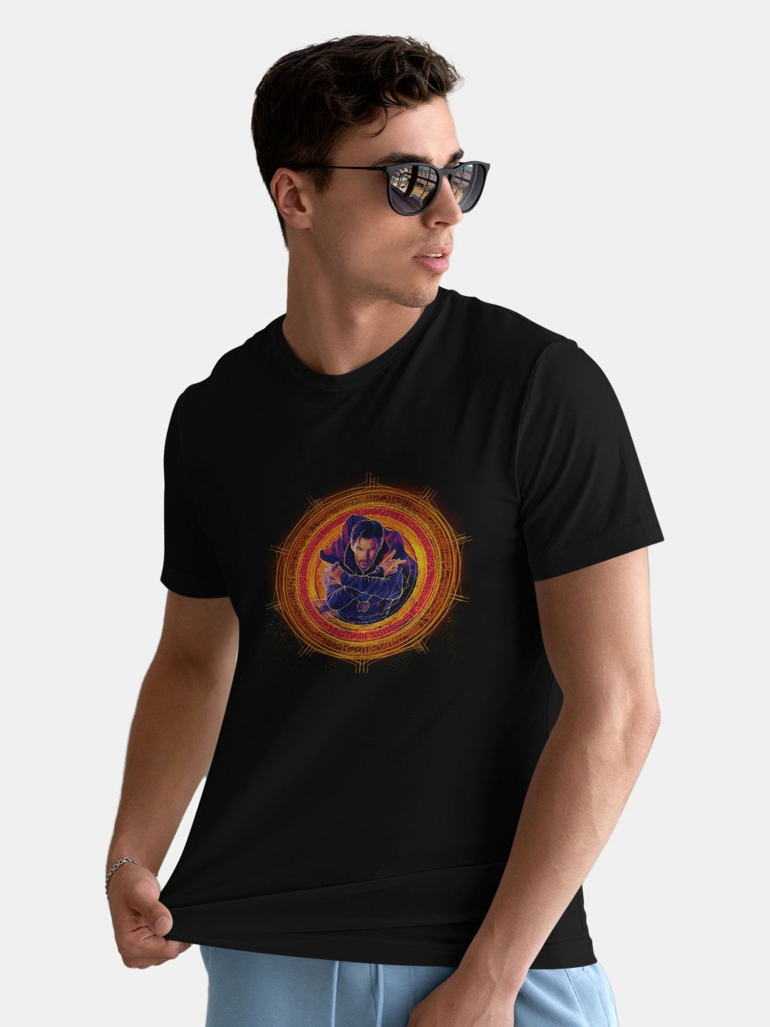 

macmerise Men Printed Pockets T-shirt, Black