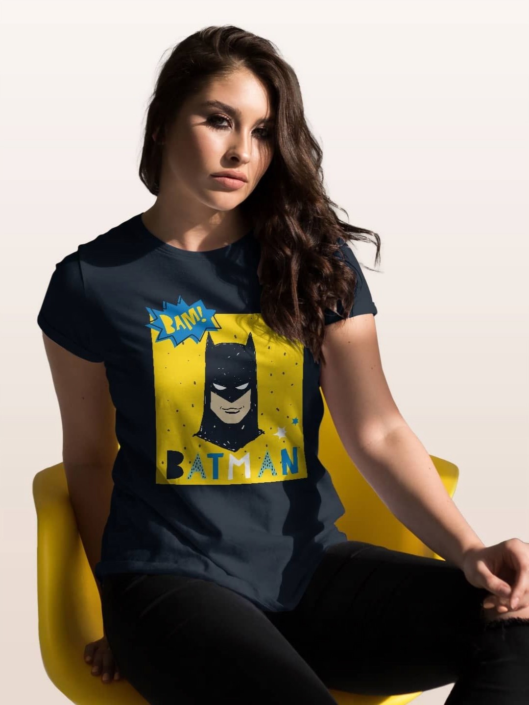 

macmerise Women Printed T-shirt, Navy blue