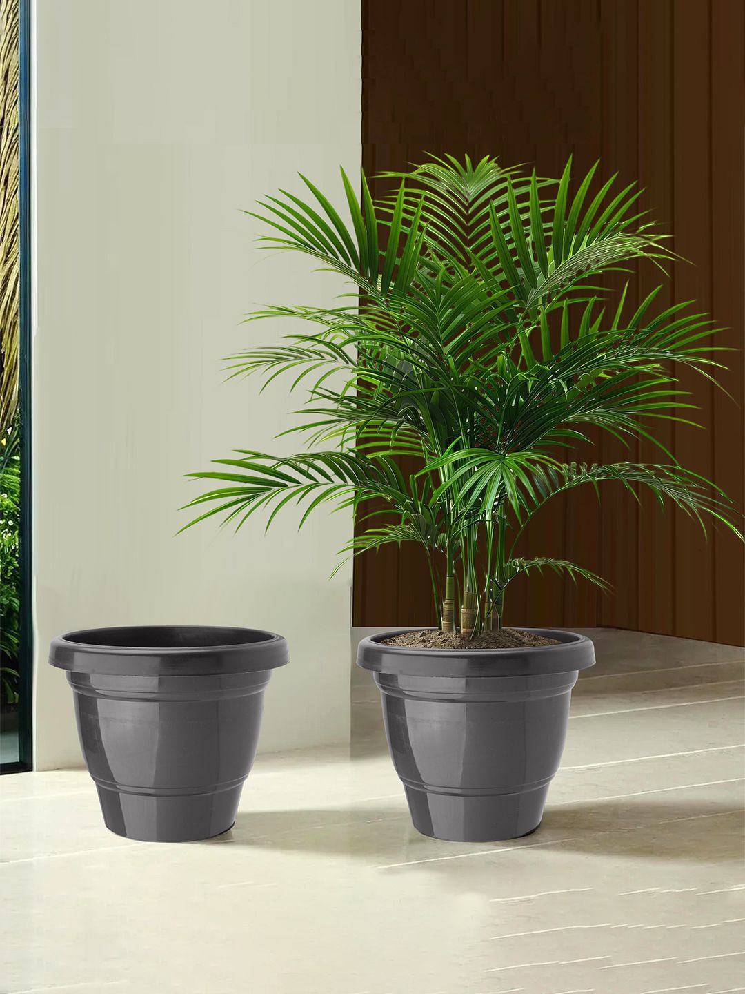

Kuber Industries Black 2 Pieces Phooldaan Planters