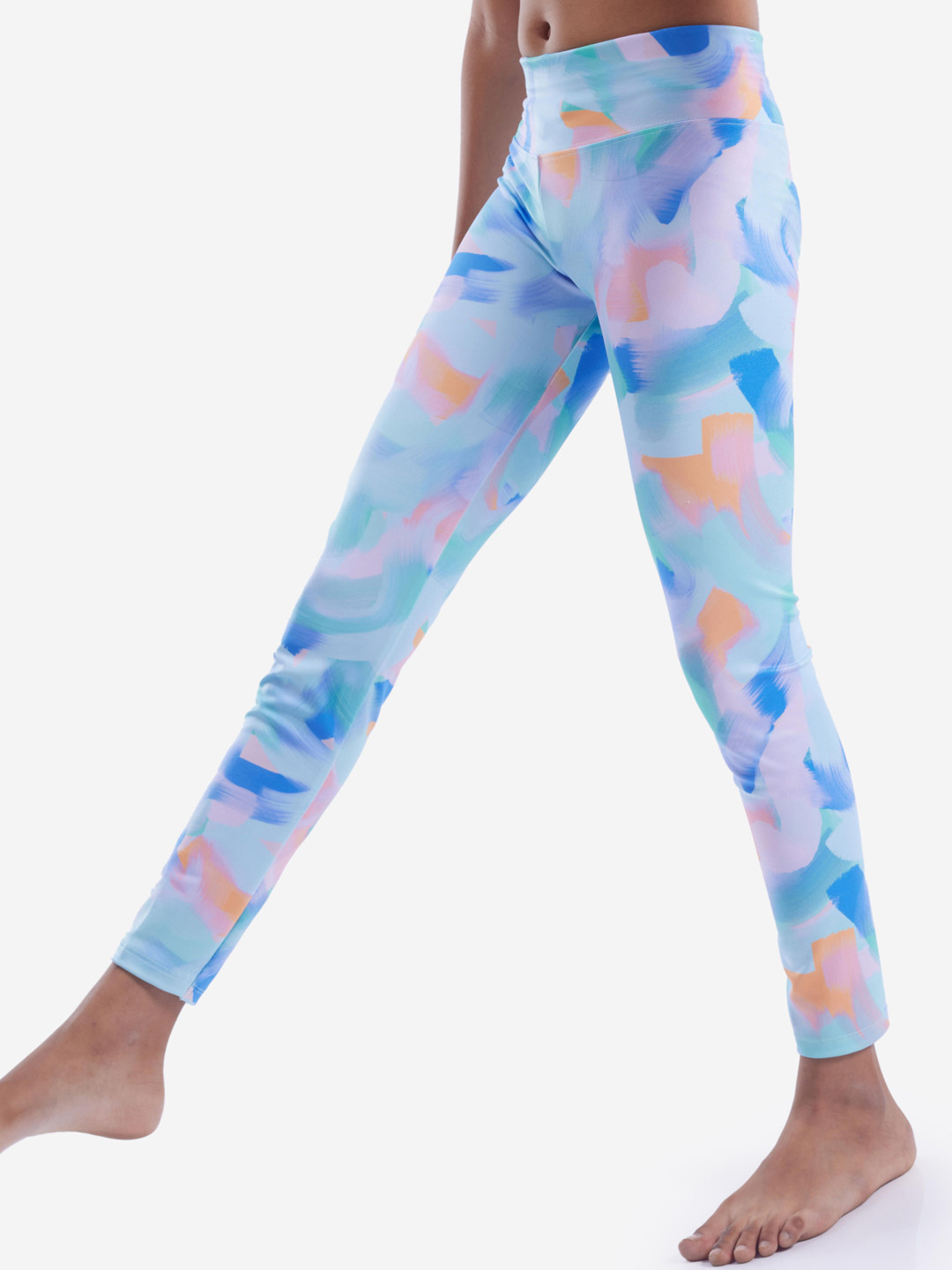 

Domyos By Decathlon Women Printed Ankle-Length Tights, Blue