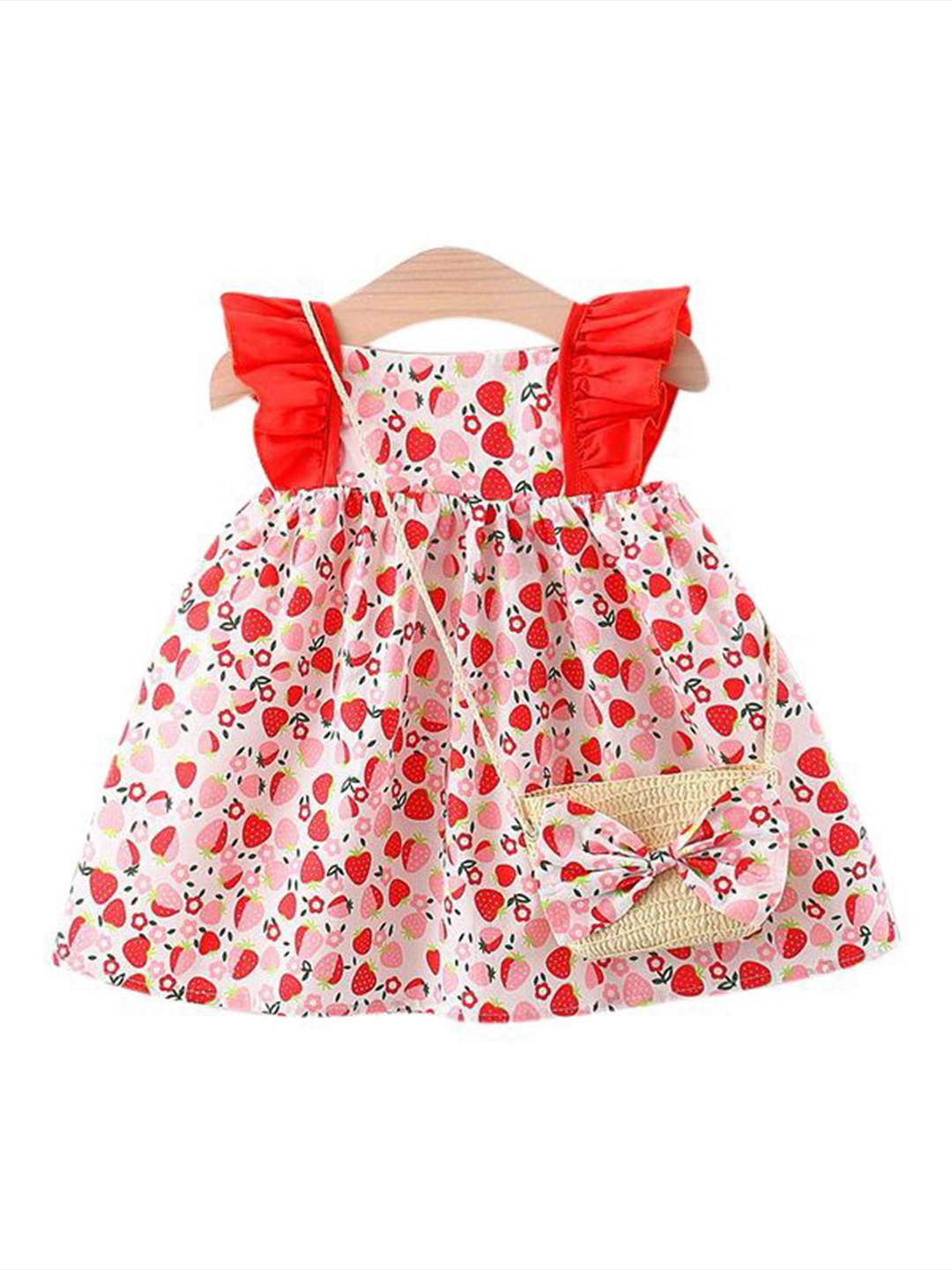 

StyleCast x Revolte Girls Printed Flutter Sleeves A-Line Dress, Red