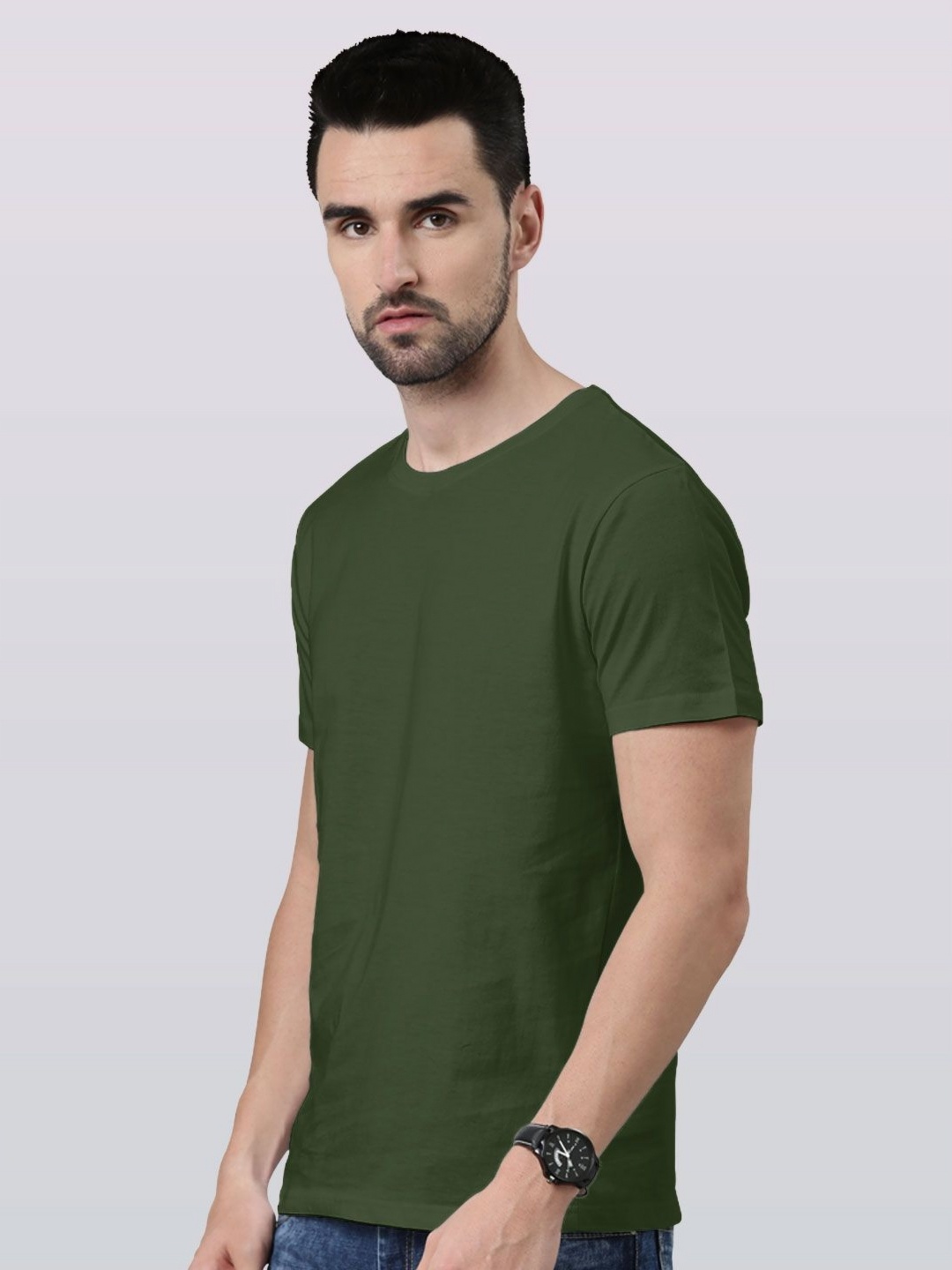 

macmerise Men Printed Extended Sleeves Applique T-shirt, Green