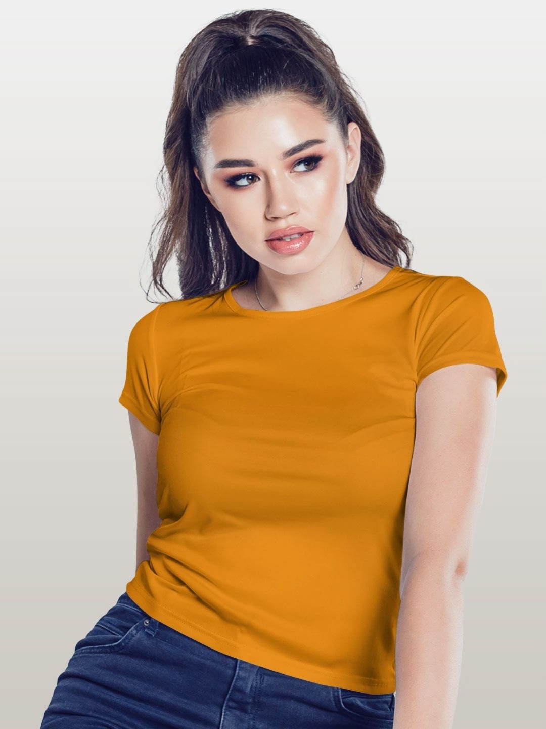 

macmerise Women Printed T-shirt, Yellow