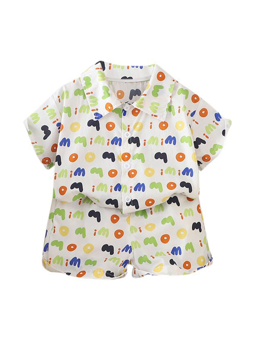 

StyleCast x Revolte Boys Printed Pure Cotton Shirt with Shorts, Cream