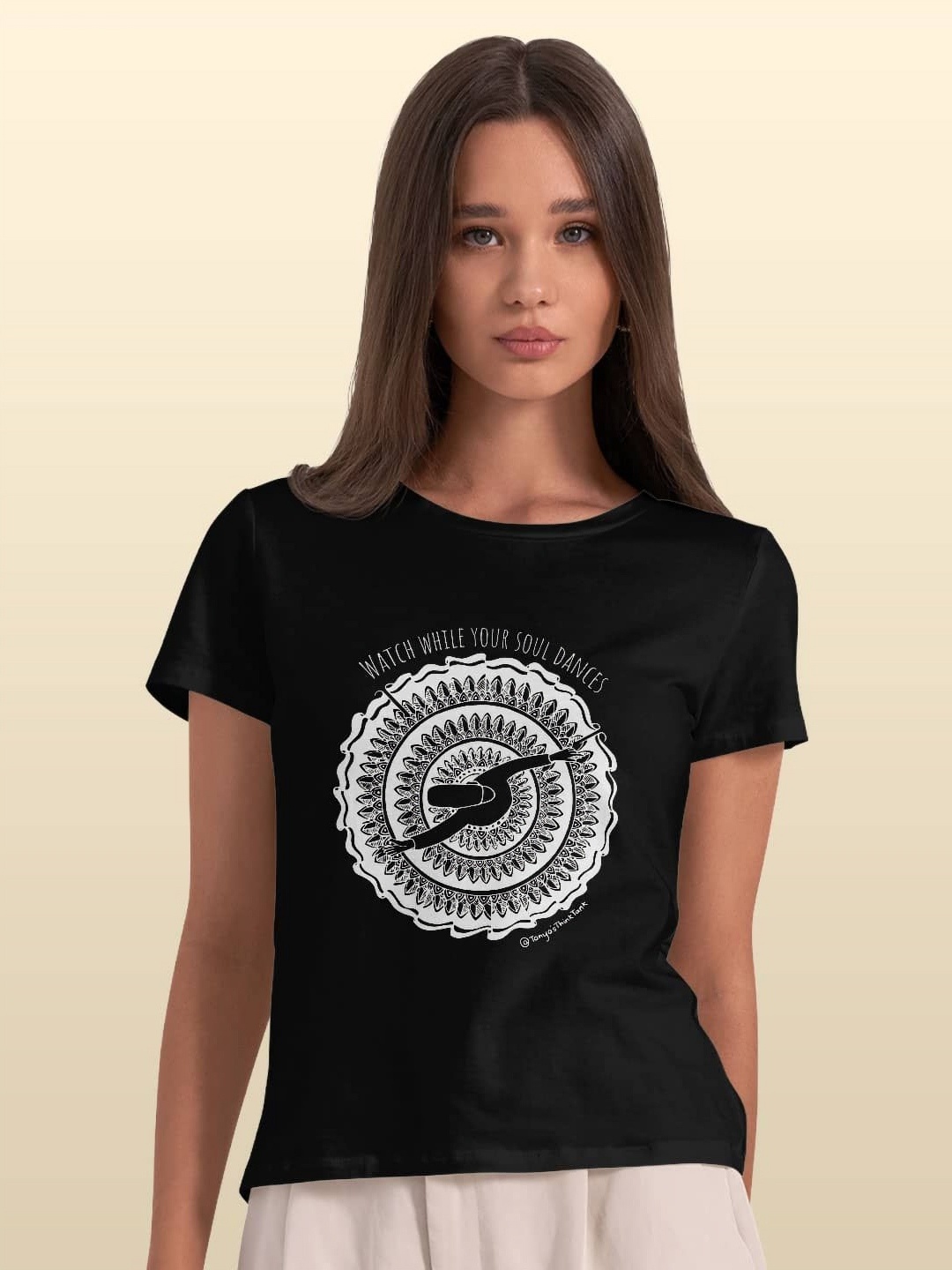 

macmerise Women Typography Printed Pockets T-shirt, Black