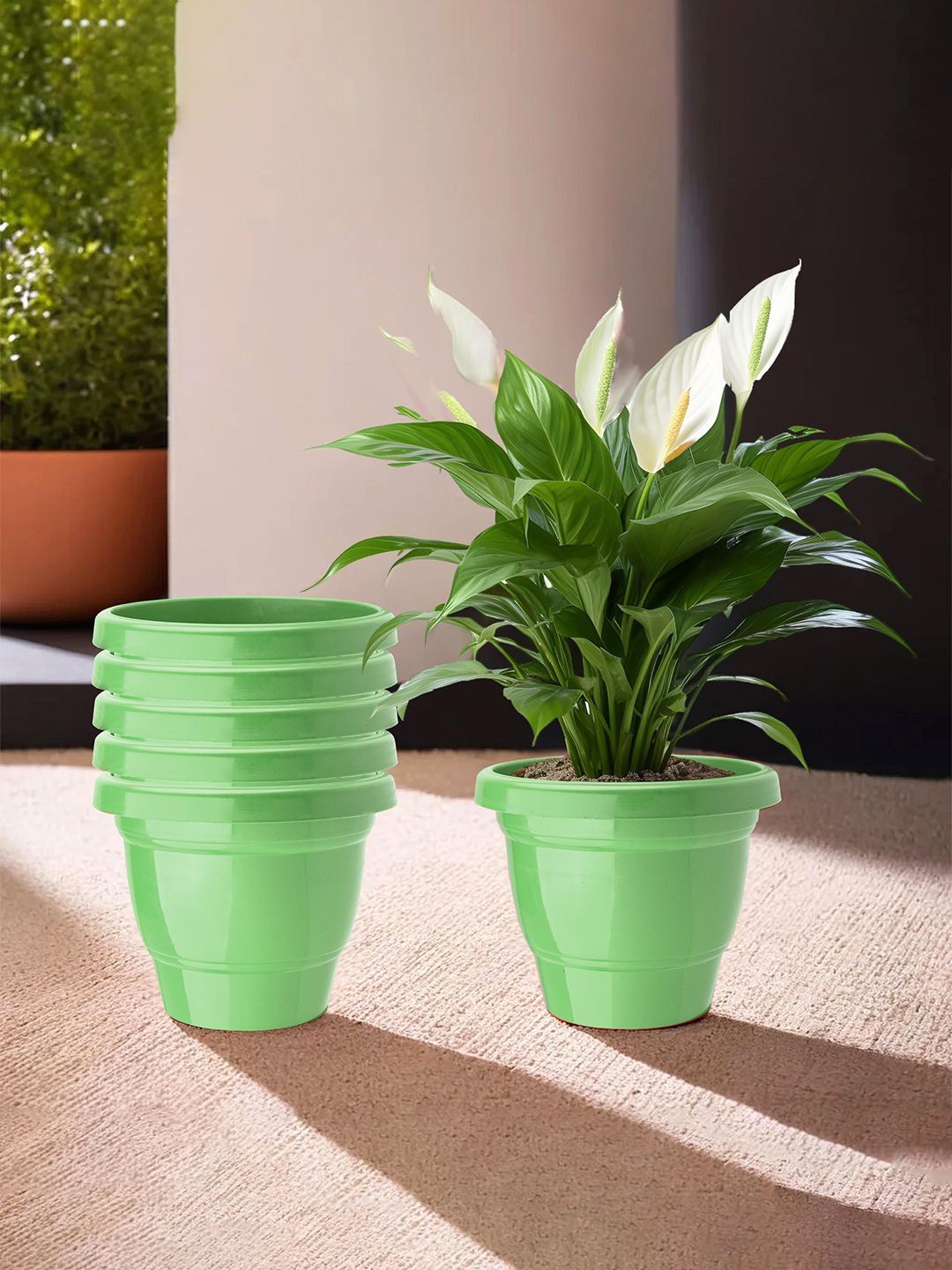 

Kuber Industries Green 6 Pieces 2-Layer Planters