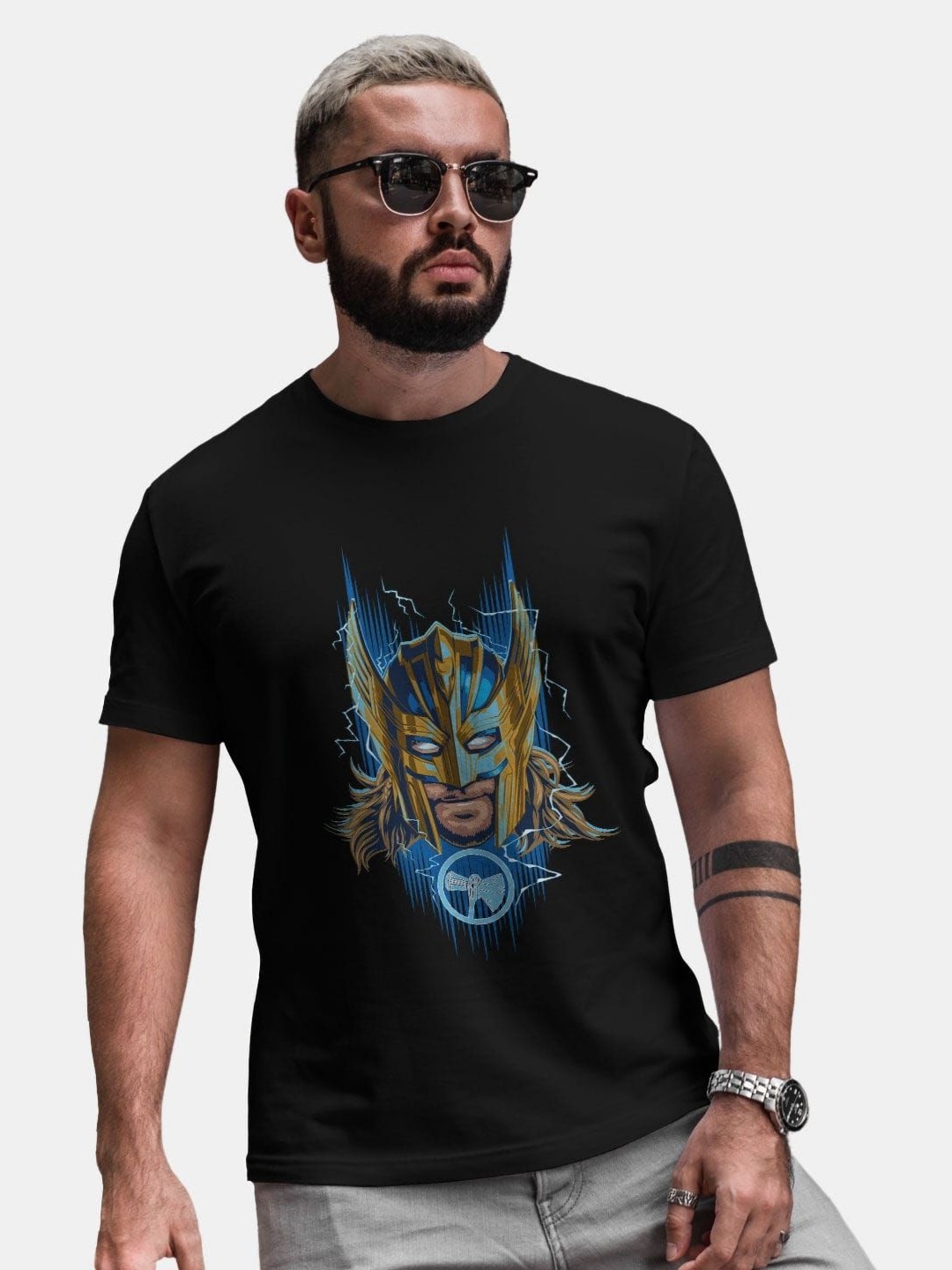 

macmerise Men Printed T-shirt, Black