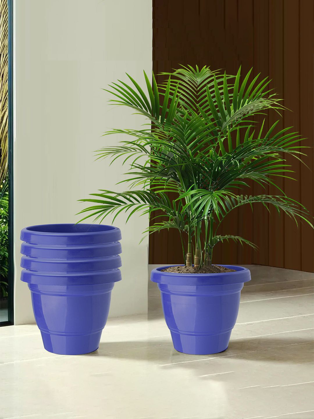 

Kuber Industries Blue 5 Pieces 2-Layer Planters