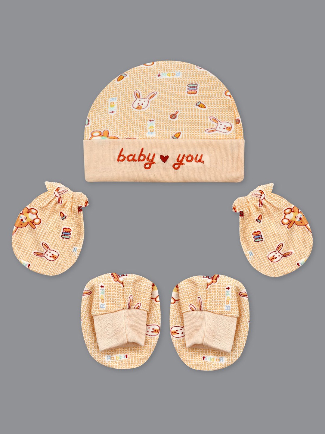 

Born Babies Unisex Kids Printed Baby Apparel Gift Set, Orange