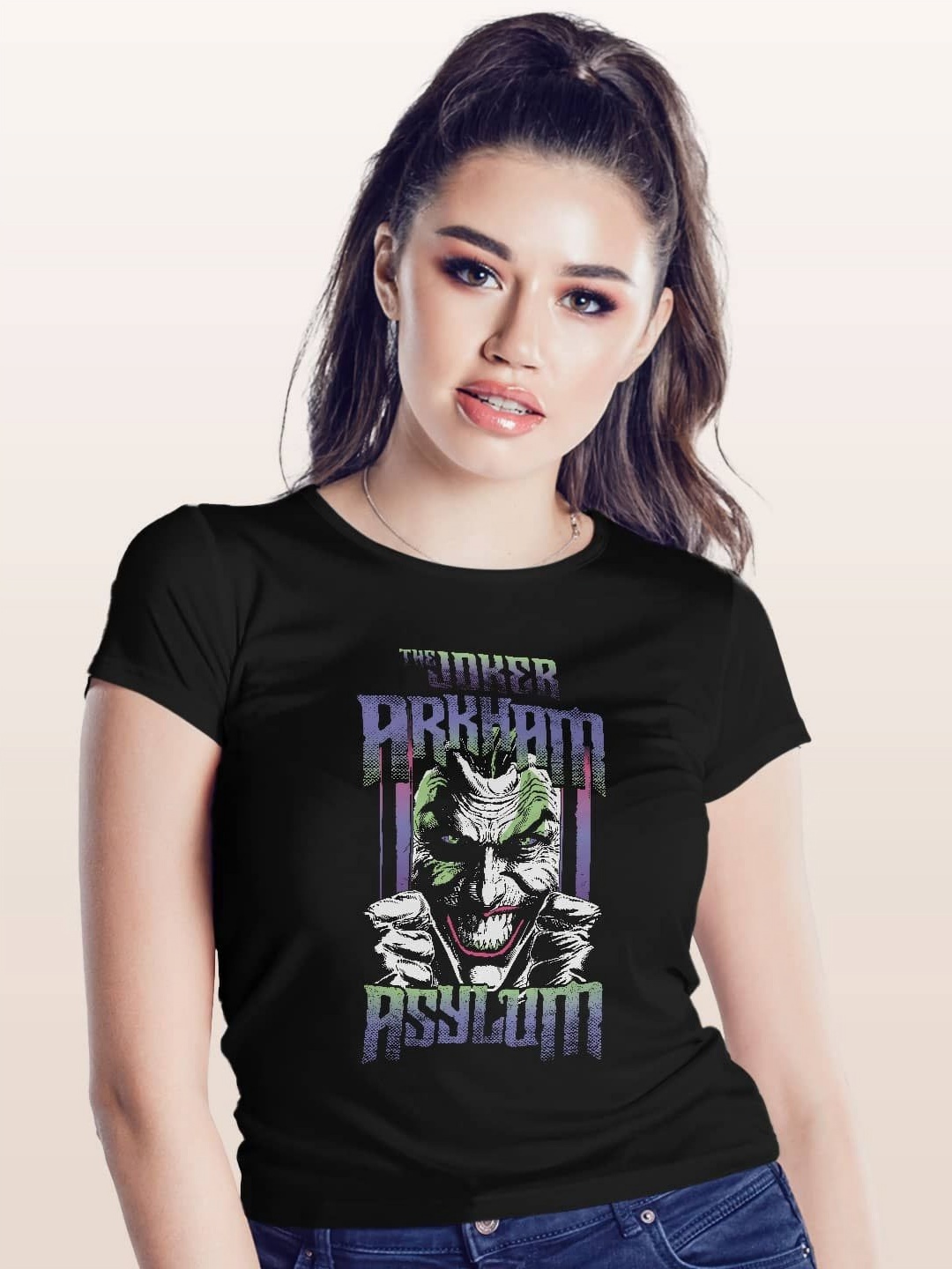

macmerise Women Printed T-shirt, Black
