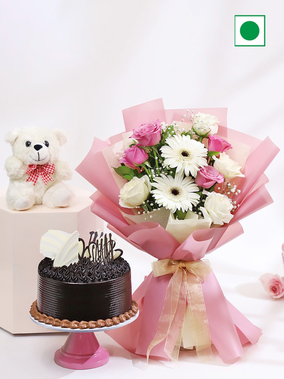 

IGP Pristine Meadows Bouquet With Chocolate Cake, Pink